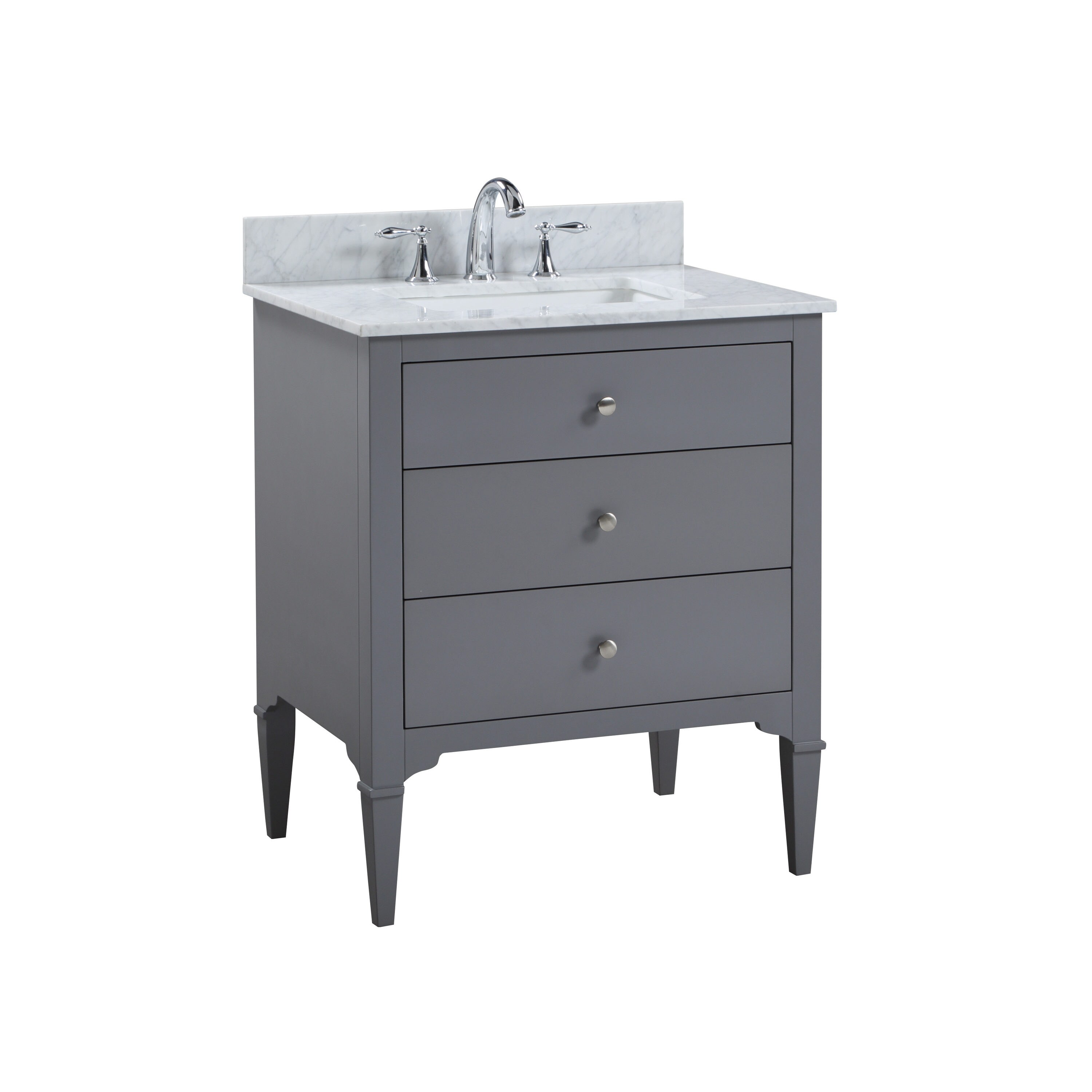 Belvedere Bath Trend 30-in Grey Single Sink Bathroom Vanity with ...
