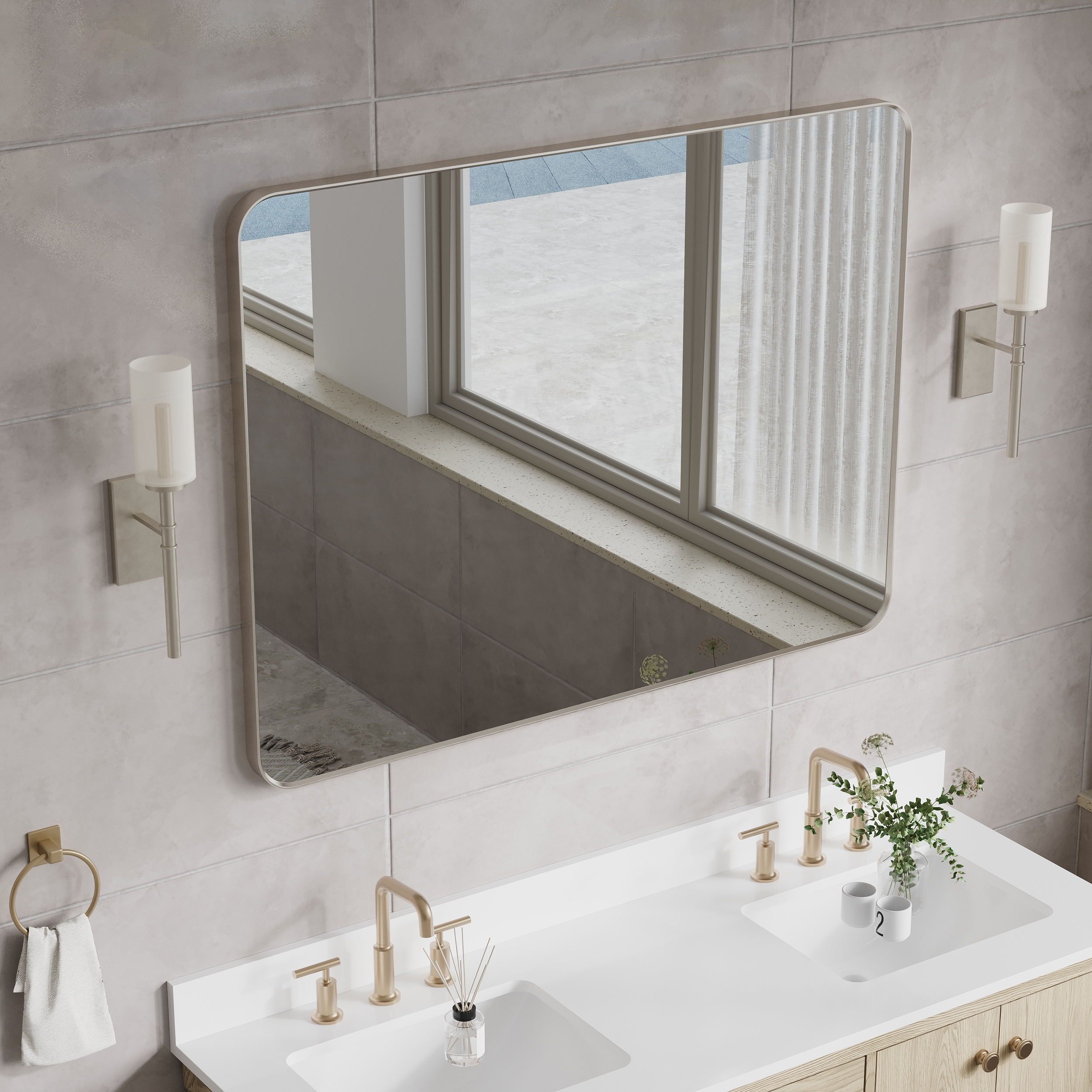 WELLFOR EX-2MC1526LBK Framed-Bath-Mirrors - View #9