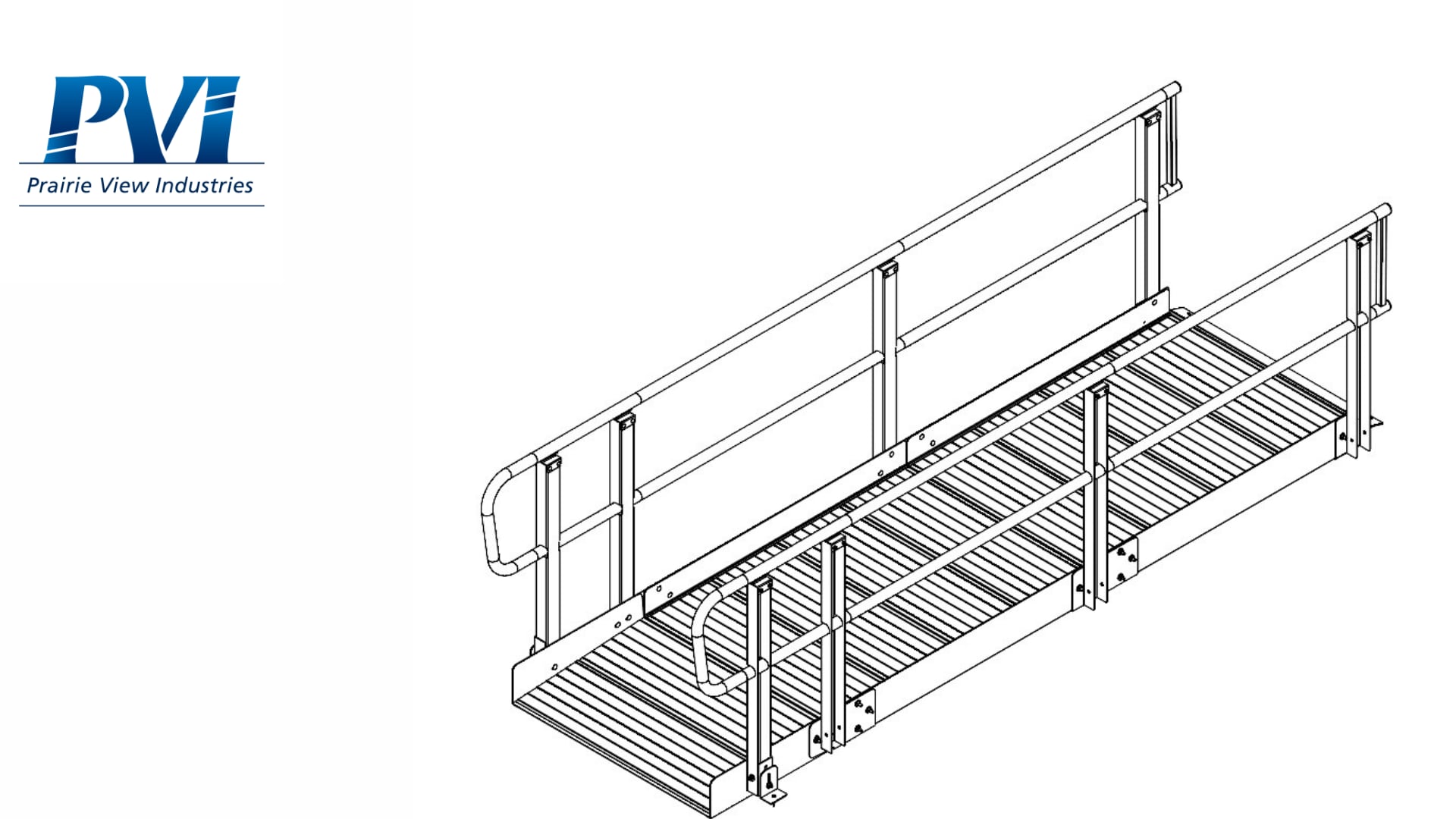 Prairie View Industries XPS1036 10-Feet x 36-Inches Aluminum Solid Entryway Wheelchair Ramp ADA Compliant