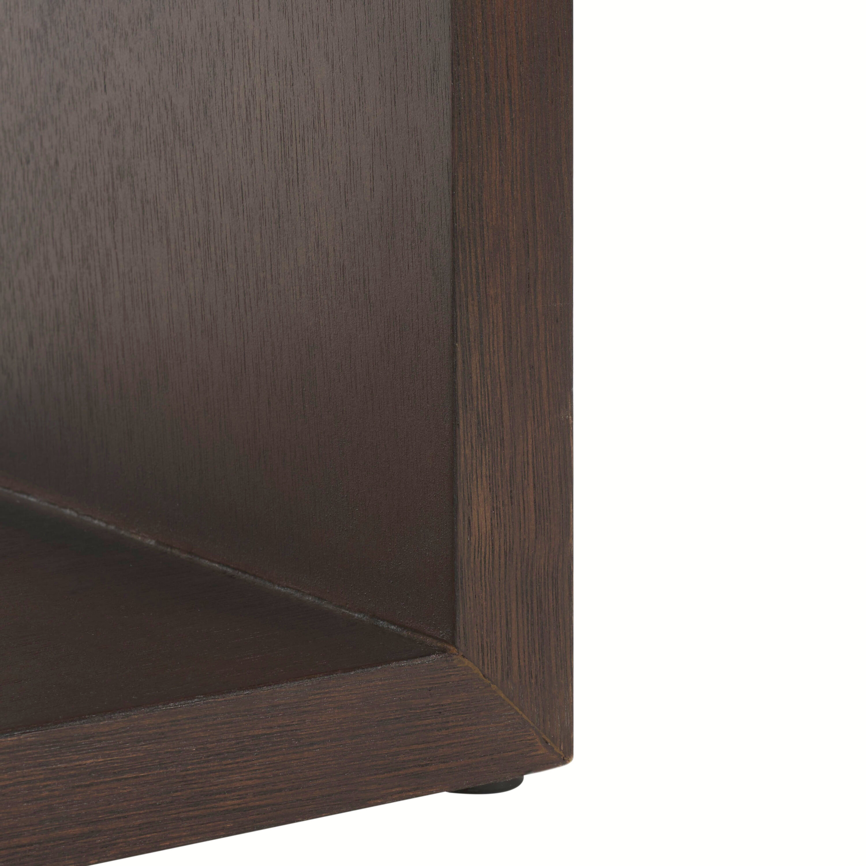 Munson Dark Oak Wood Console Table with Shelves