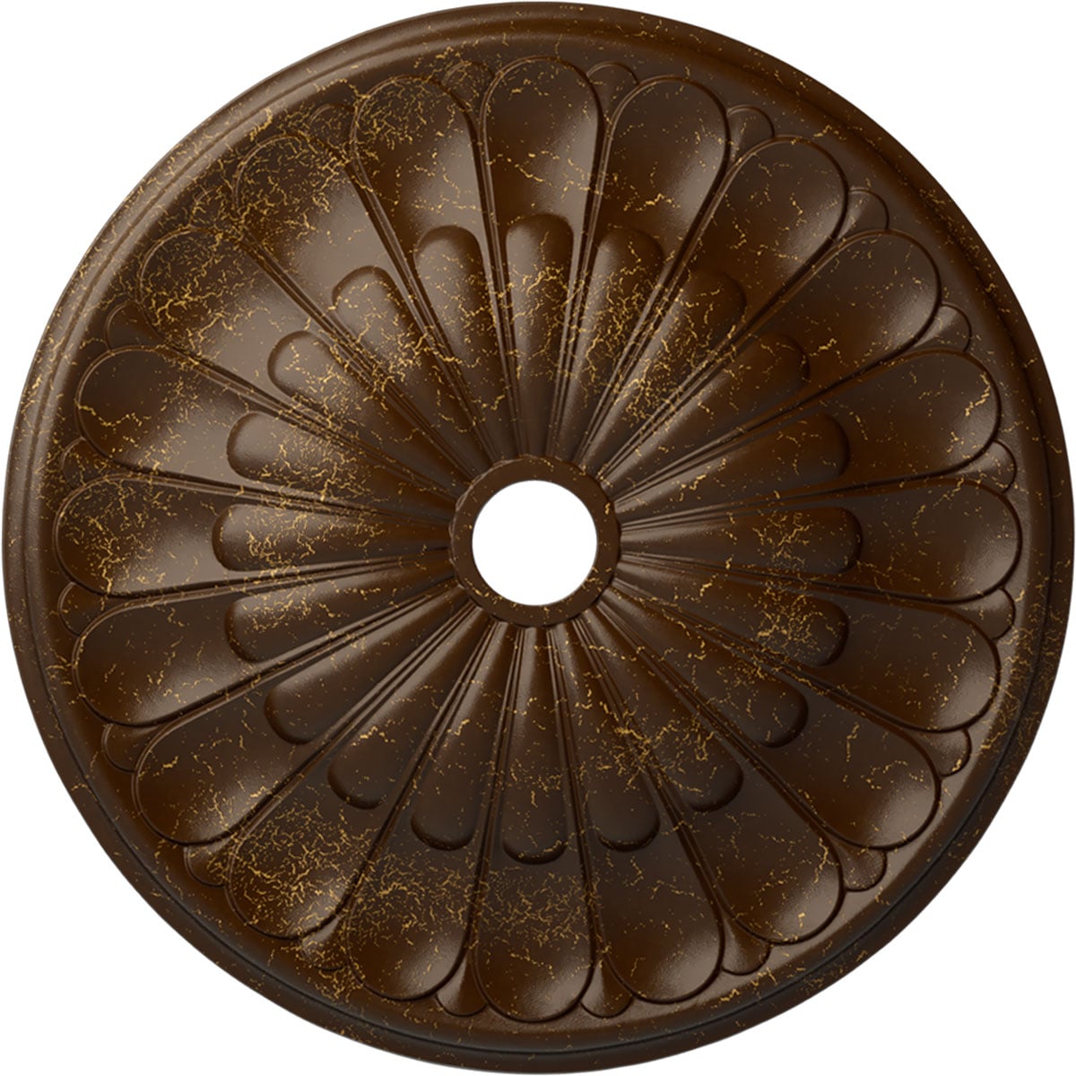 Ekena Millwork CM31GORBC Gorleen 31.625-in W x 31.625-in L Painted Root Beer Crackle Polyurethane Whole Ceiling Medallion