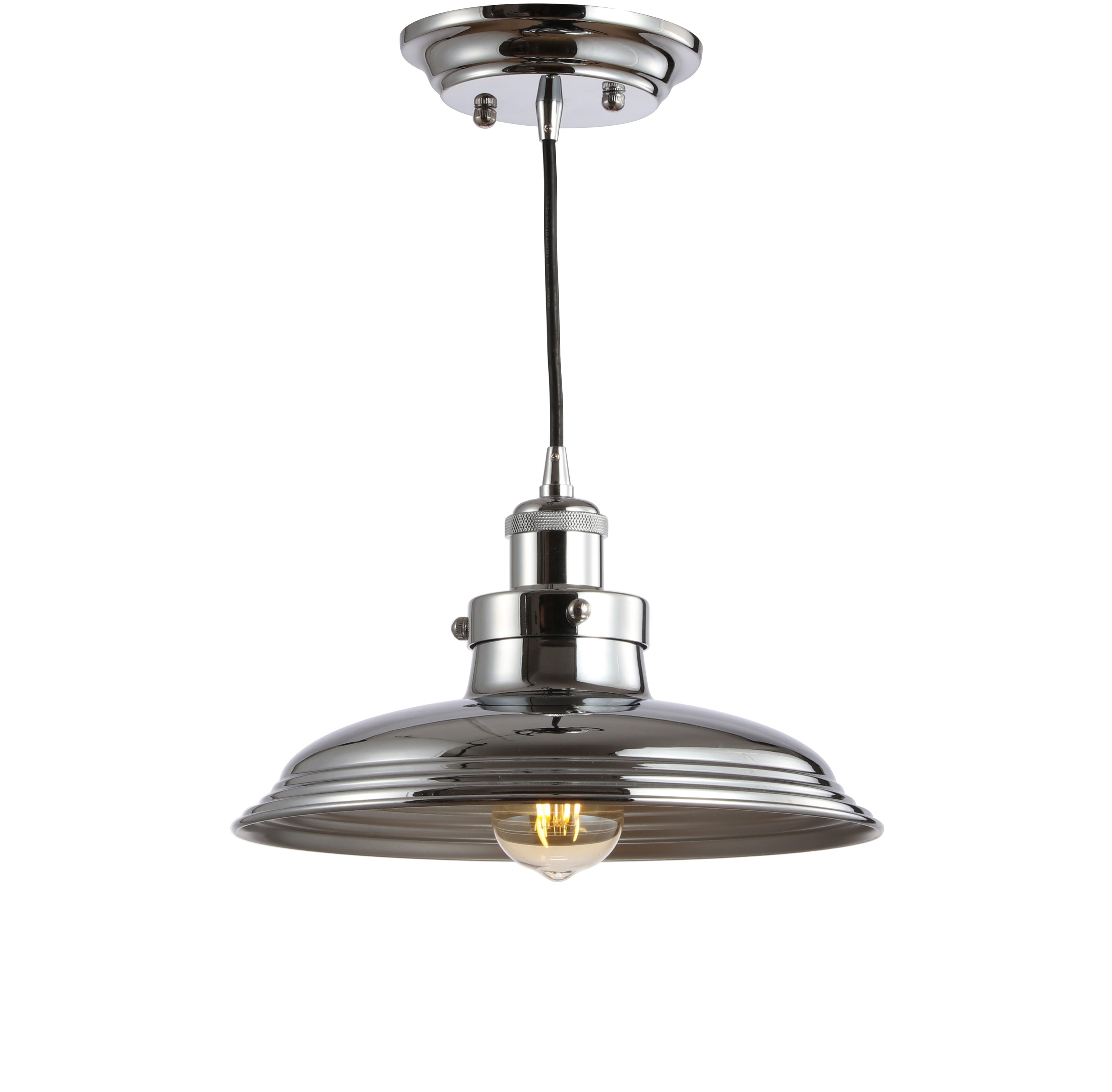 Bedford Rustic French Country Chrome Globe LED Pendant Light