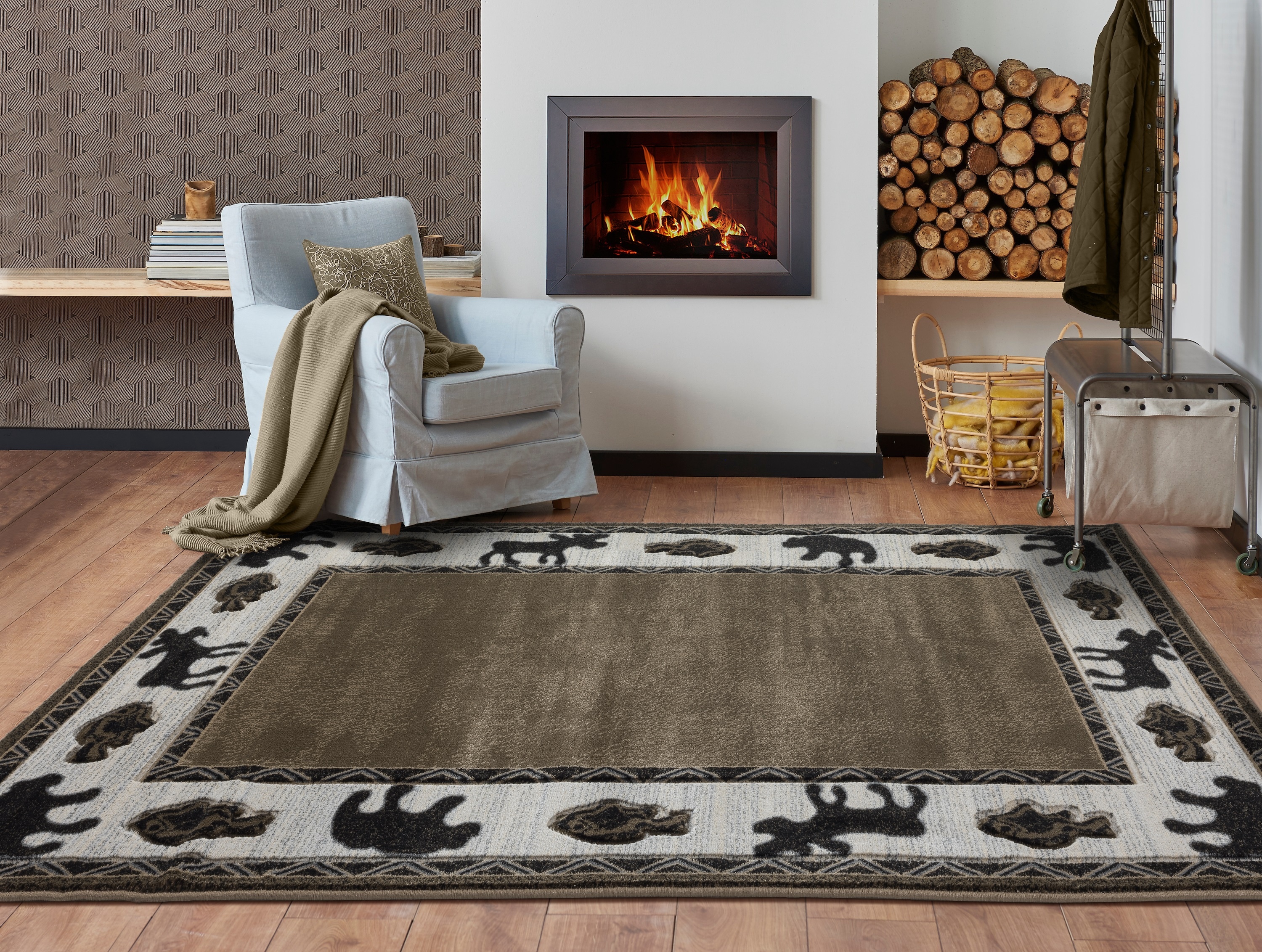 MDA Rugs WL0758 Wildlife 5 x 7 (ft) Polypropylene Brown/Beige Rectangular Indoor Animal print Area rug