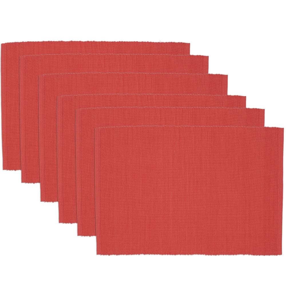 DII CAMZ12022 6-Pack Georgia Peach Wicker Rectangle Placemats