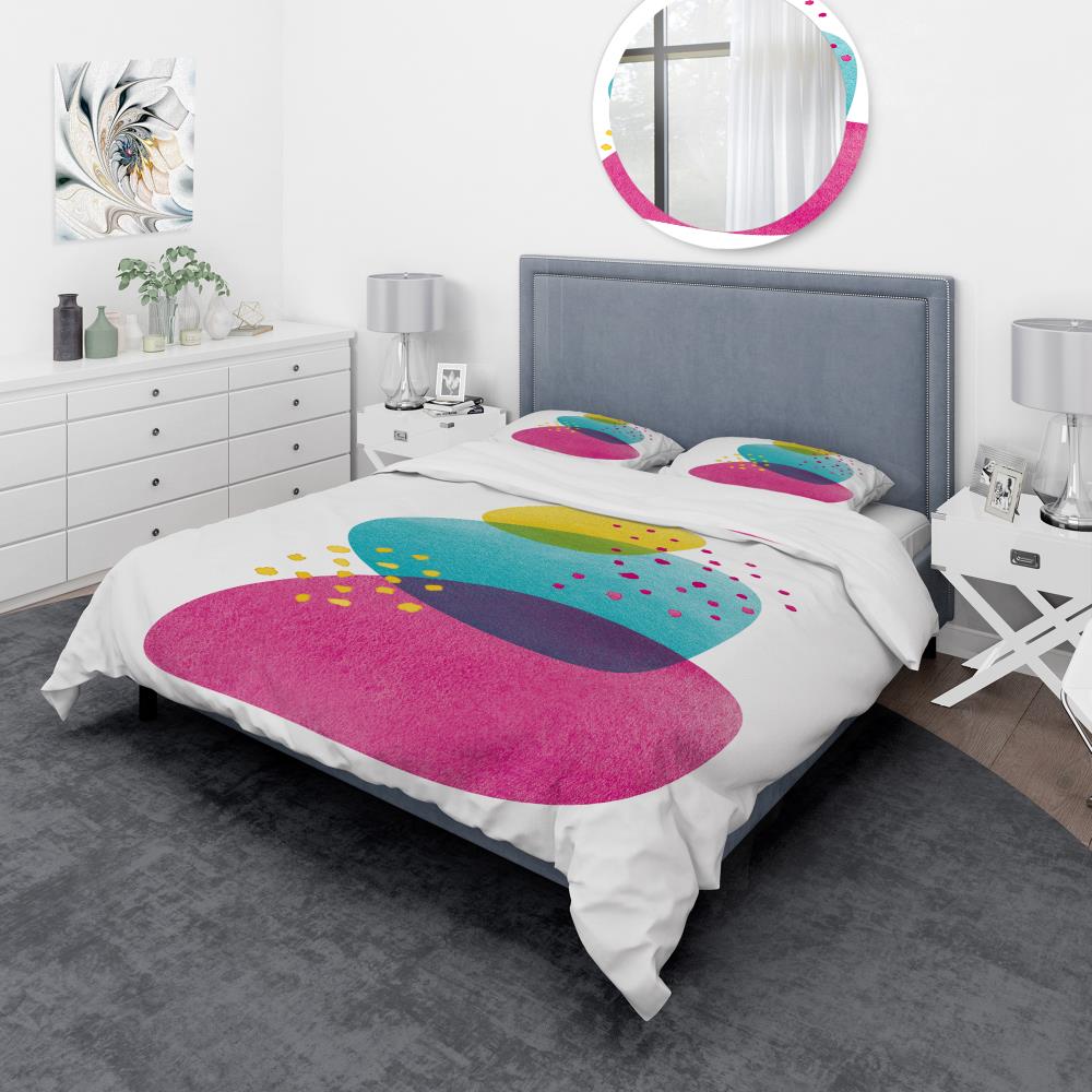 Designart BED30277-Q 3 -Piece Blue Queen Duvet cover Set