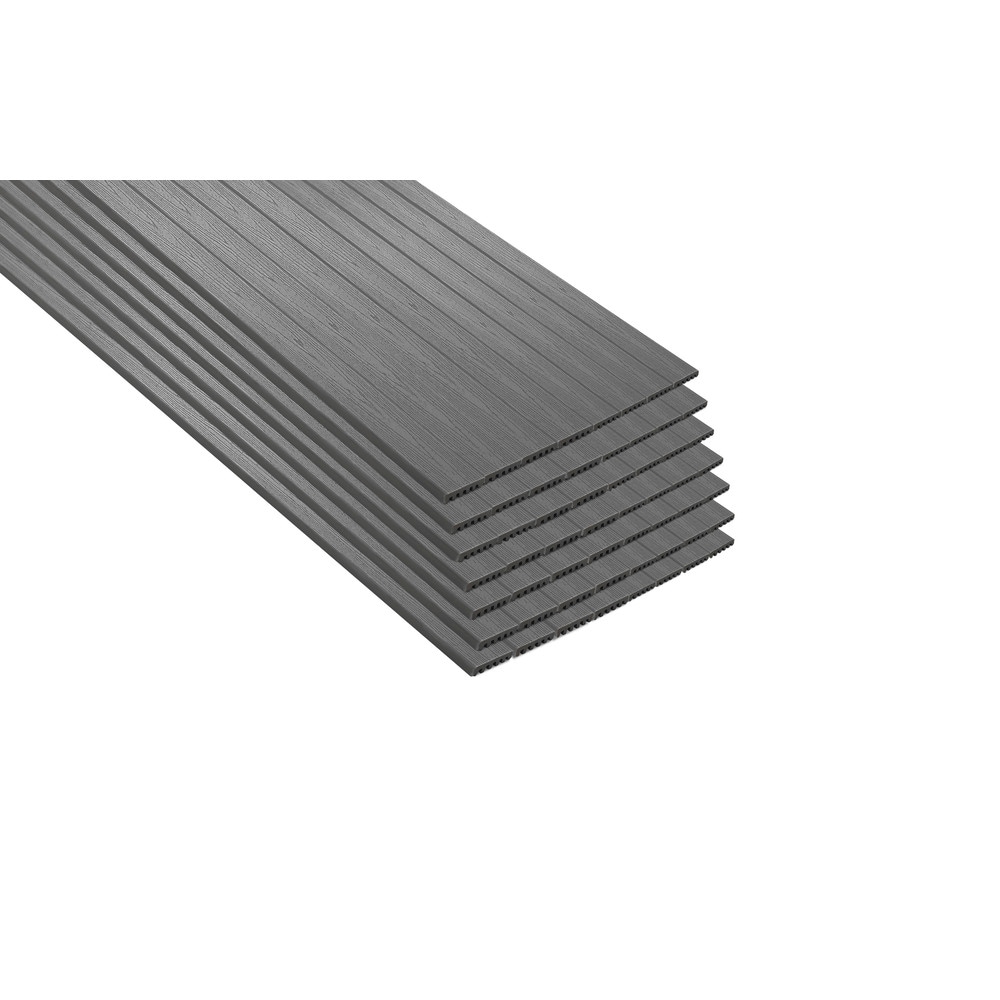 Enhance Basics 1-in x 6-in x 12-ft Clam Shell Square Composite Deck Board (56-Pack) in Gray | - Trex CS010612E2S56
