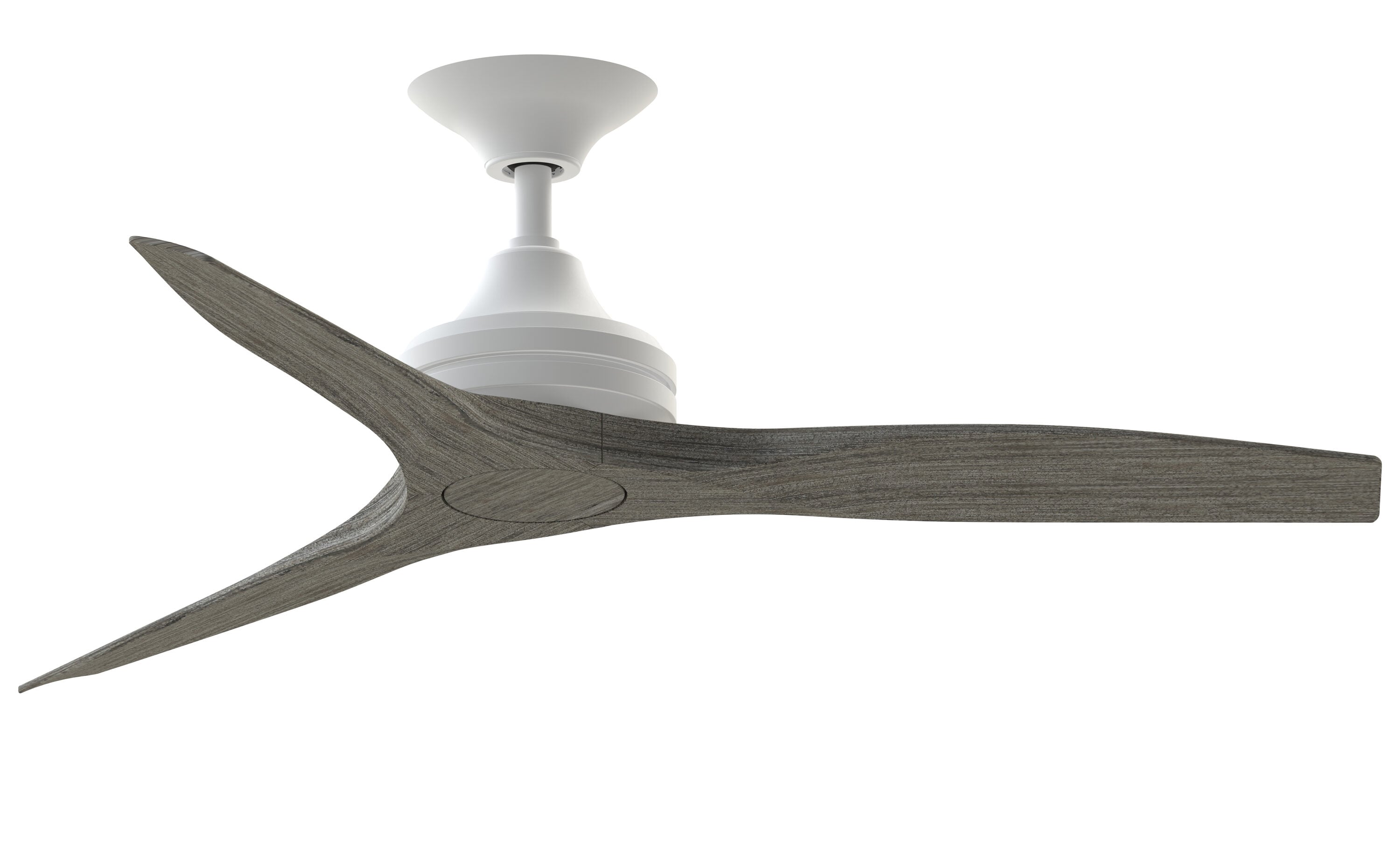 Fanimation FP6721BMW-48WE Spitfire 48-in Matte White with Weathered Wood Blades Indoor/Outdoor Propeller Ceiling Fan Light Kit Compatible and Remote (3-Blade)