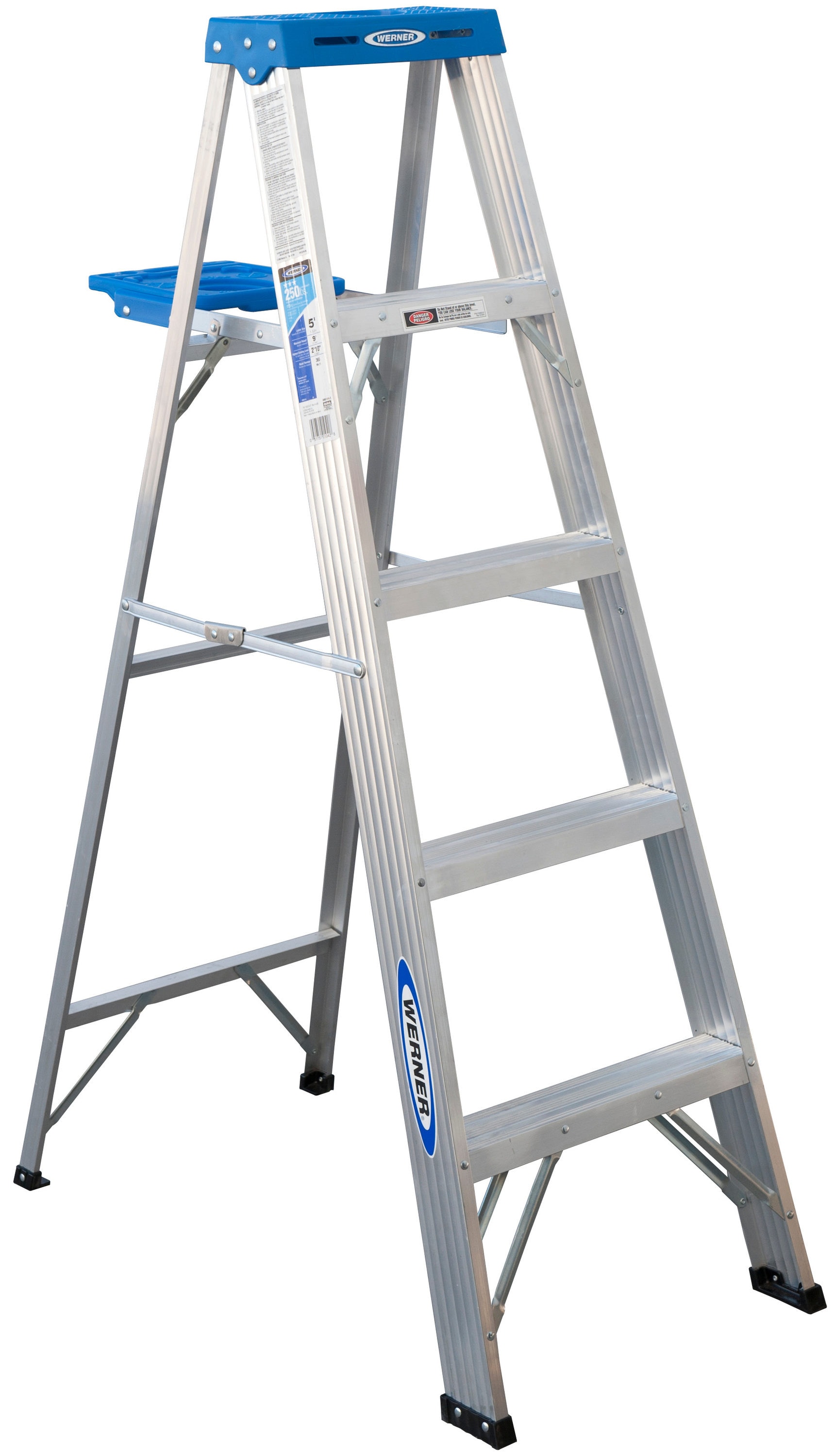 Capacity for sale online Werner 5 Ft W Aluminum Step Ladder Type I 250 Lb H X 20 In 