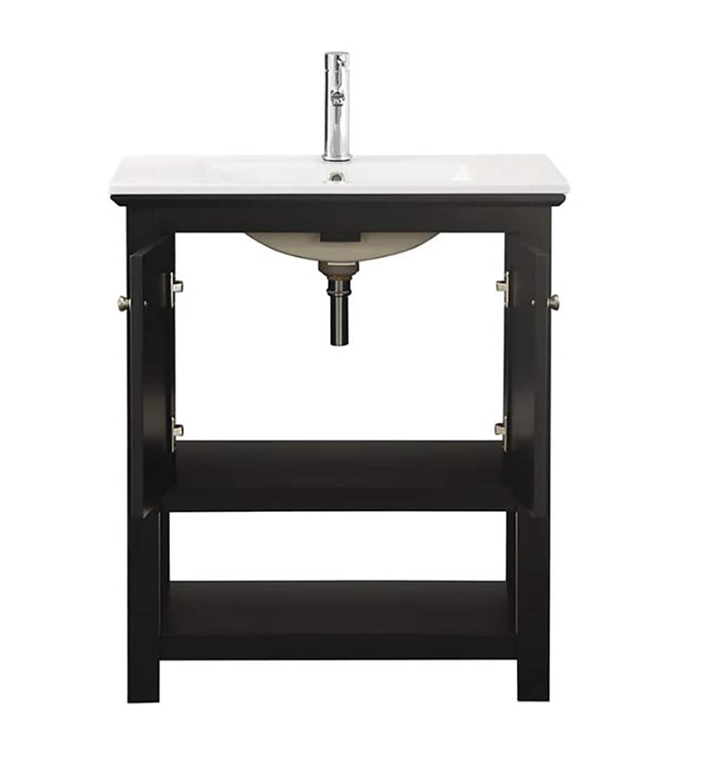 Manchester 30" Black Solid Wood Free-Standing Single Sink Vanity