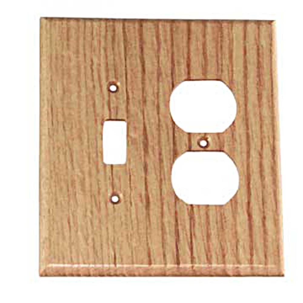 Sierra Lifestyles 682546 2 -Gang Specialty Size Red Oak Wood Indoor Toggle/Duplex Wall Plate