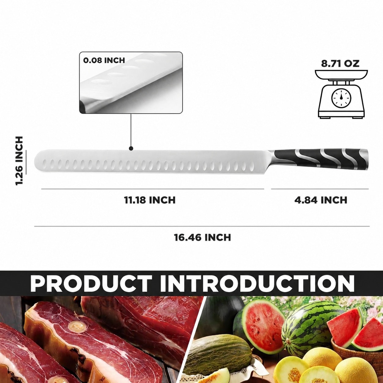 LILILIAN FMY 12 Inch Carving Knife for Meat with Premium German Steel ...