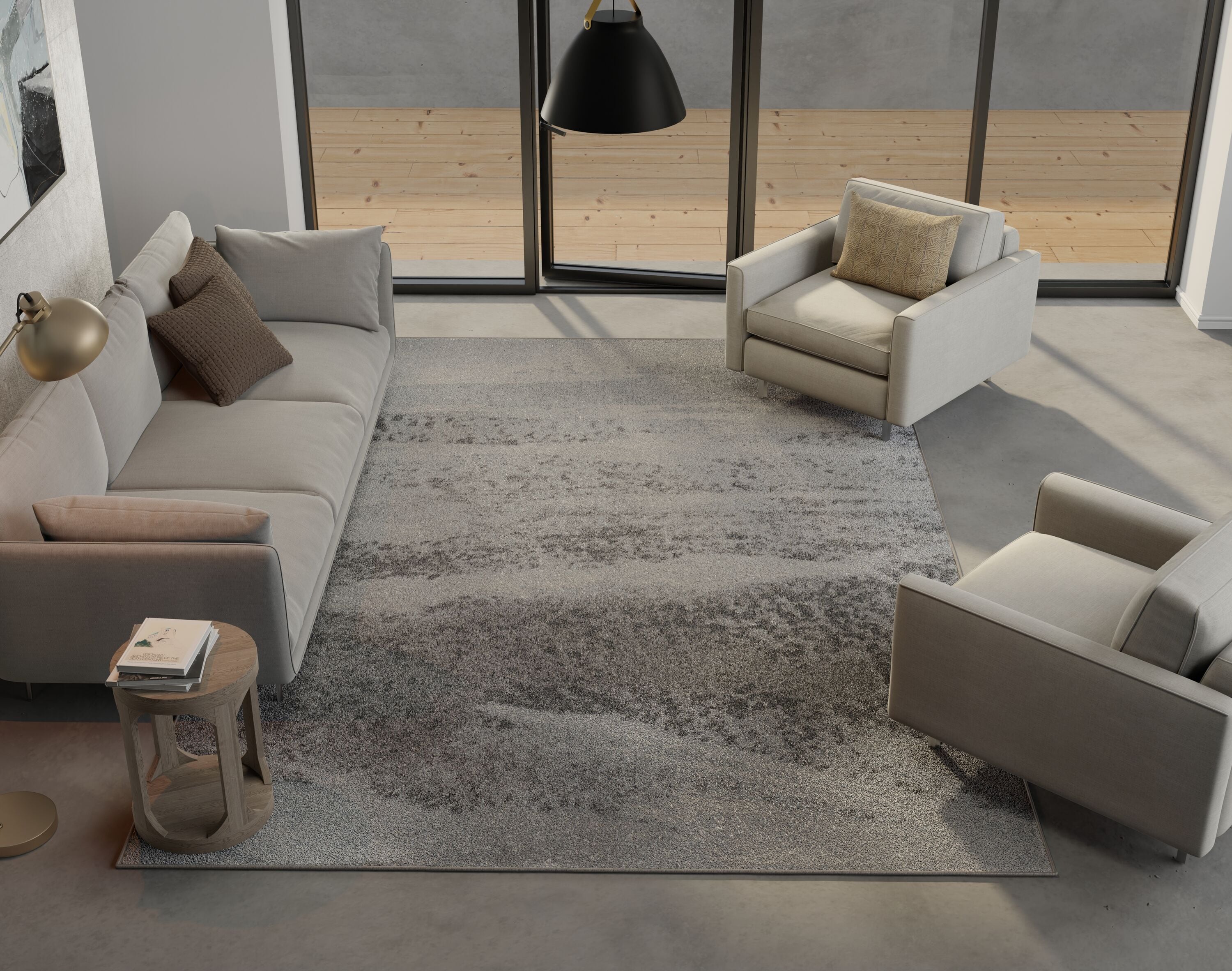 Everyday Woven EVE622153X77 5 x 7 (ft) Polypropylene Gray Rectangular Indoor Abstract Mid-Century Modern Area rug