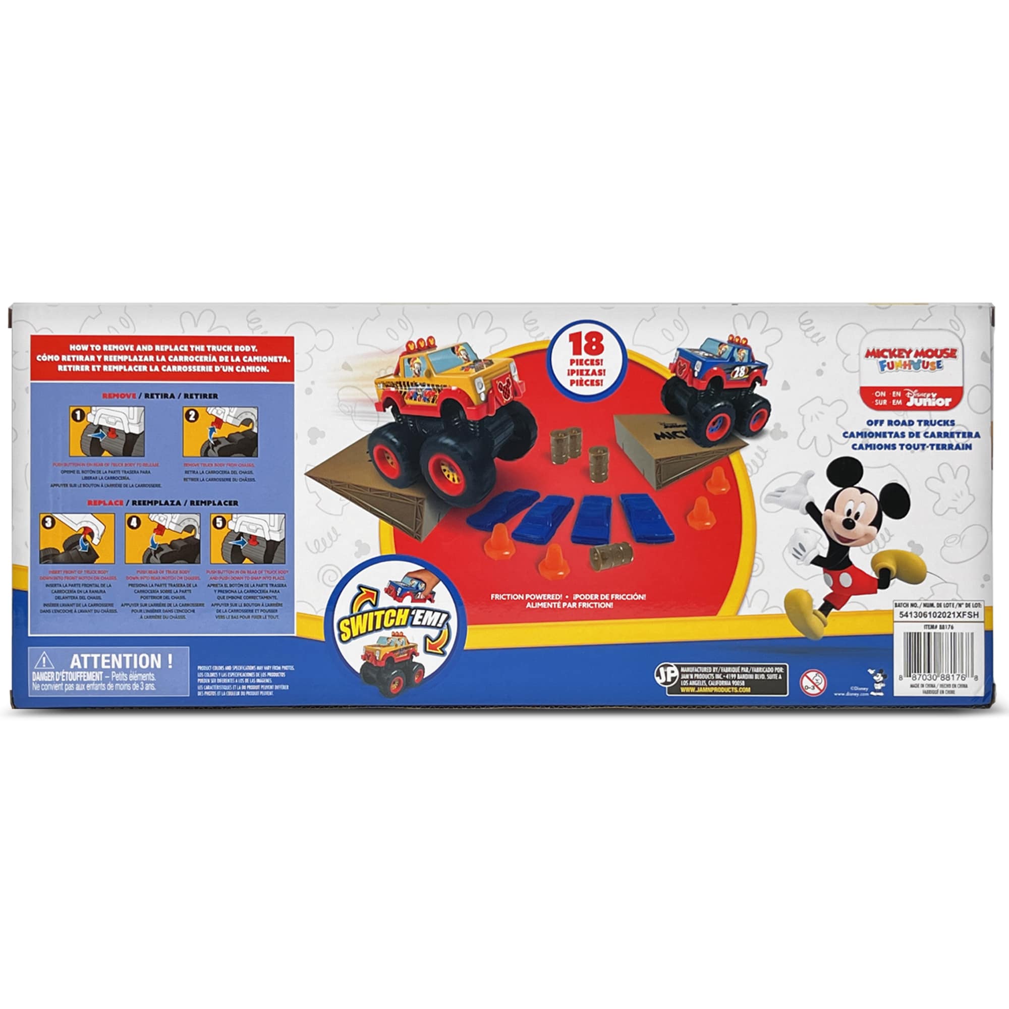 Disney Junior Mickey 18-Piece Off-Road Monster Truck Playset