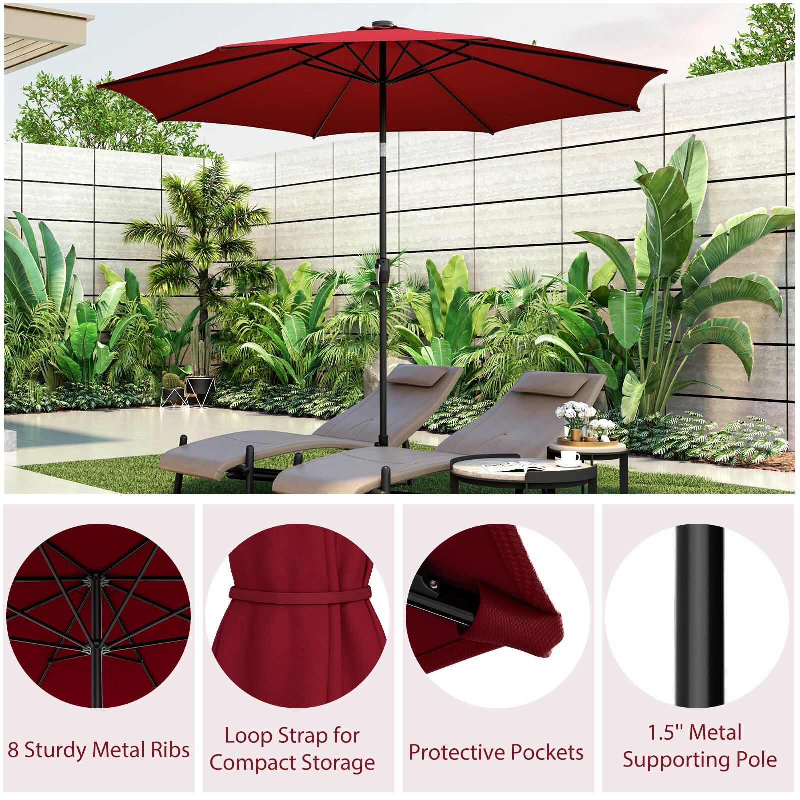 Costway NP10823WN Umbrellas-2 - View #2