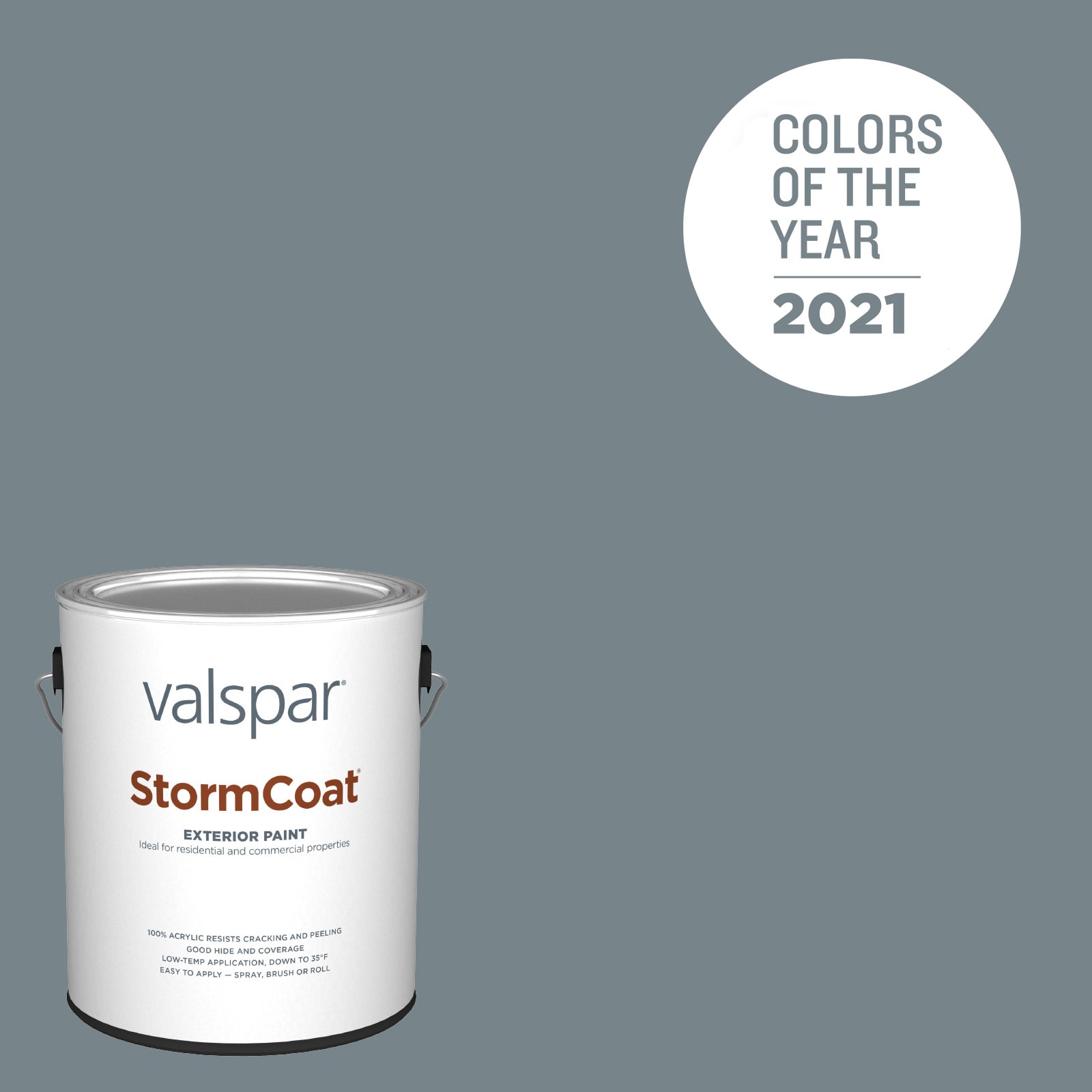 Valspar 5001-2A-145636 Storm Coat Flat Academy Gray 5001-2A Latex Exterior ( 1-gallon )
