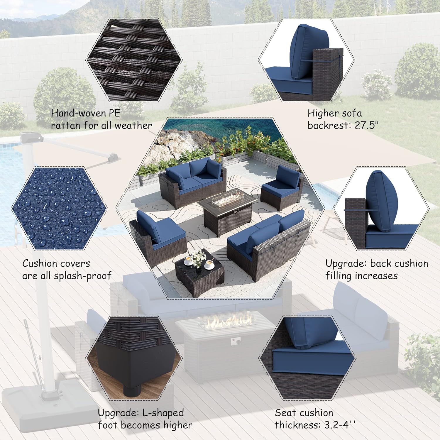ALAULM LS-7+FP-NAVY Patio-Conversation-Sets - View #3