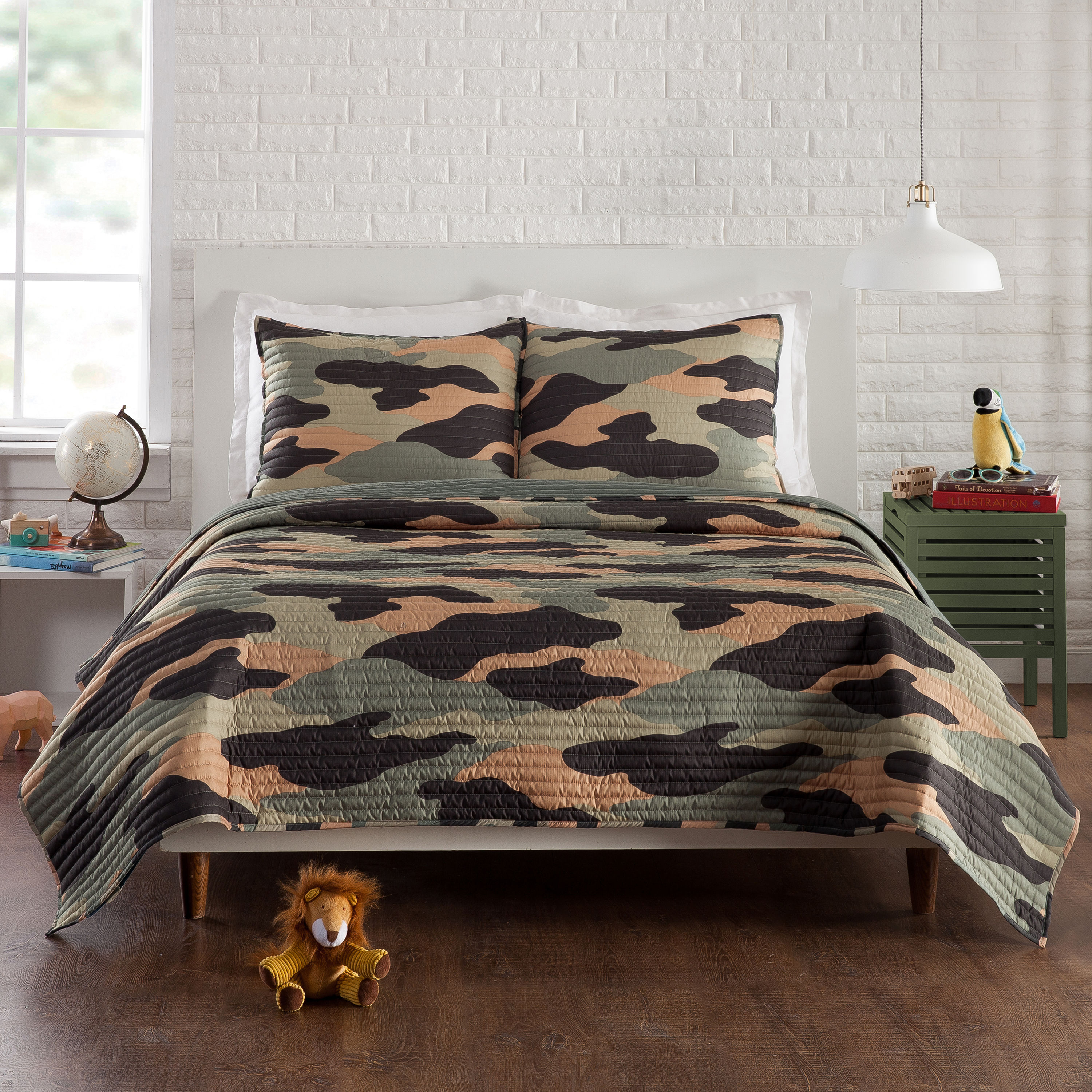 Urban Playground A033320GRNDS Covert camo qlt st 3 -Piece Green Full/Queen Comforter Set