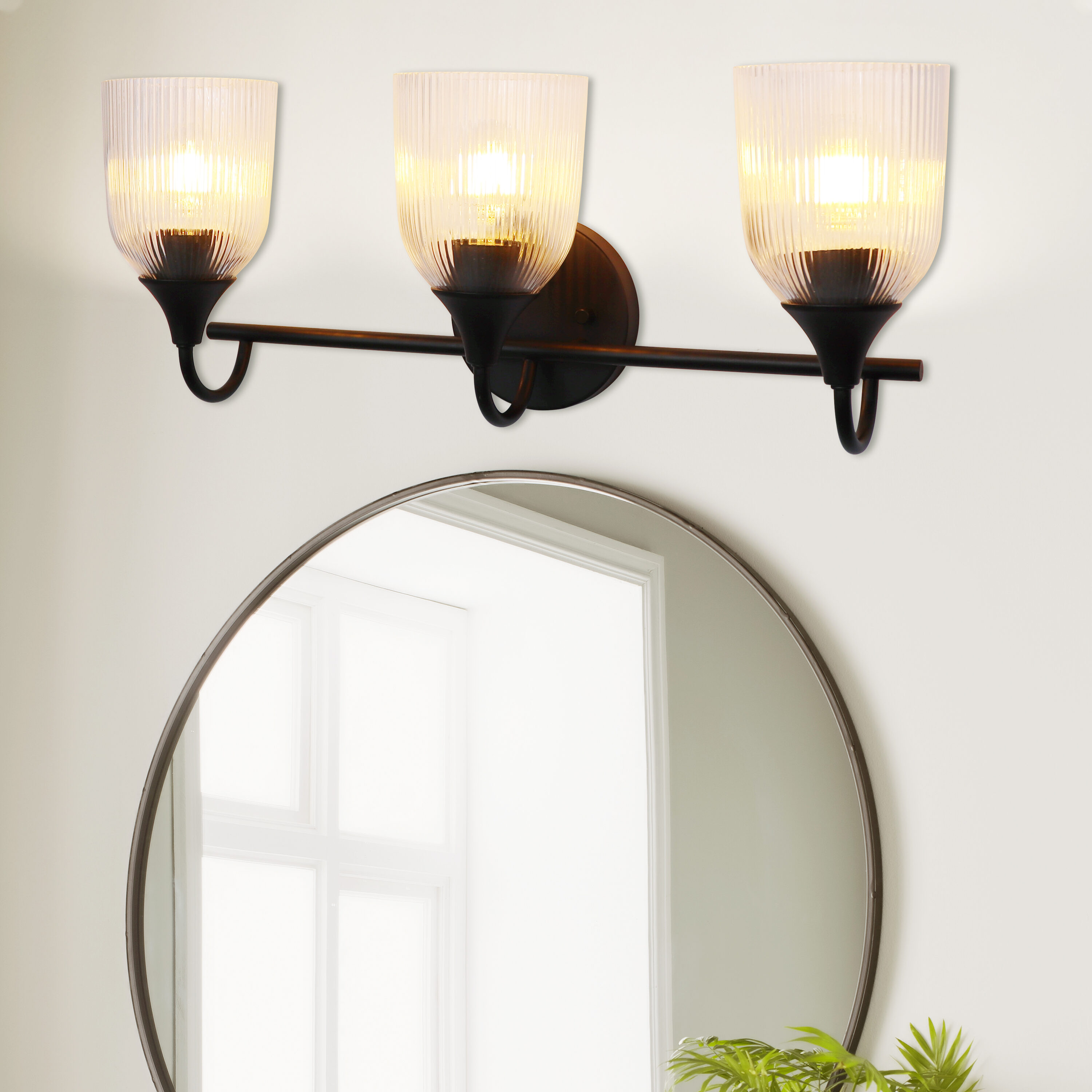  WL093-MBK Dura 22-in 3 -Light Matte Black Modern/contemporary Vanity light