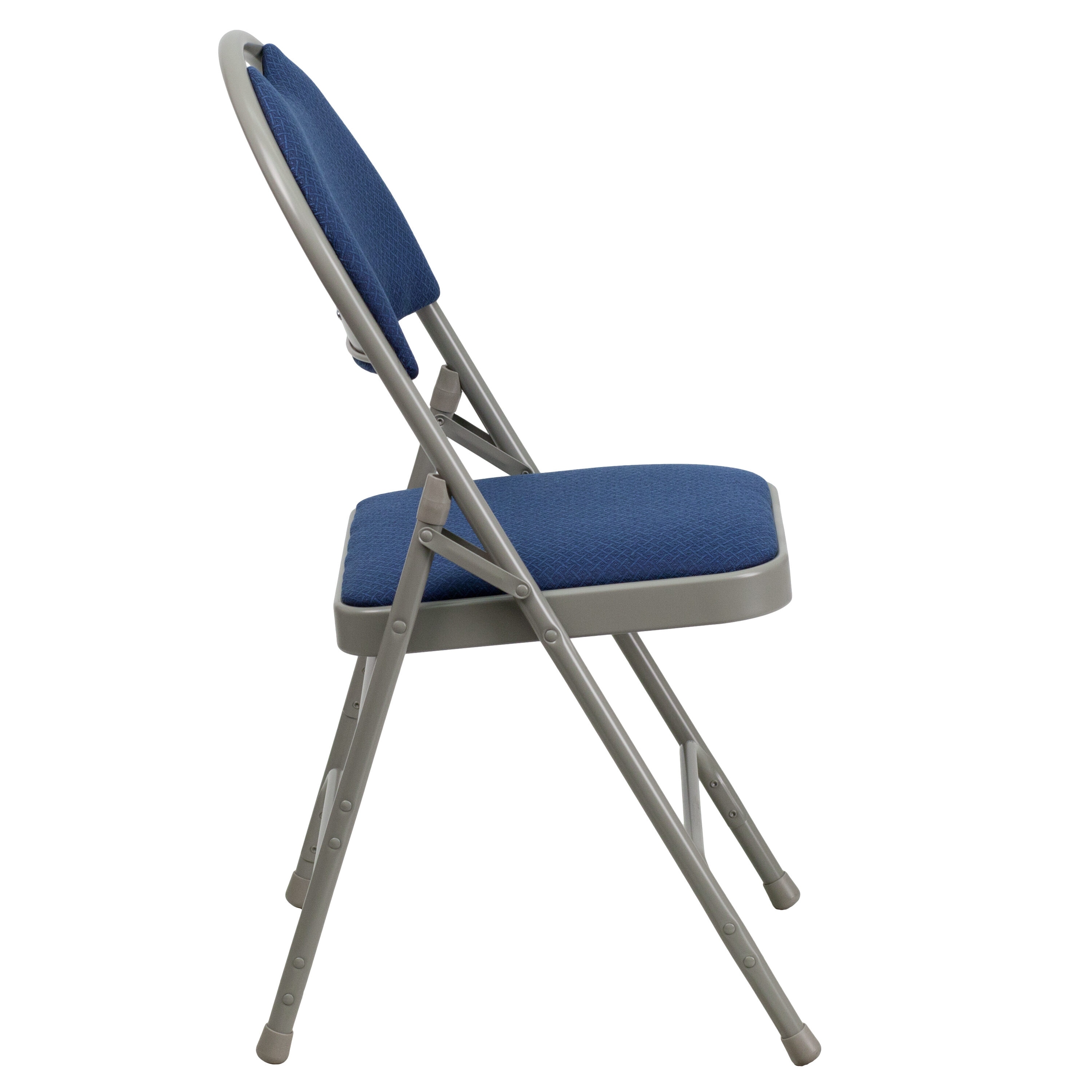 Executive Navy Fabric Armless Metal Folding Chair Set of 4