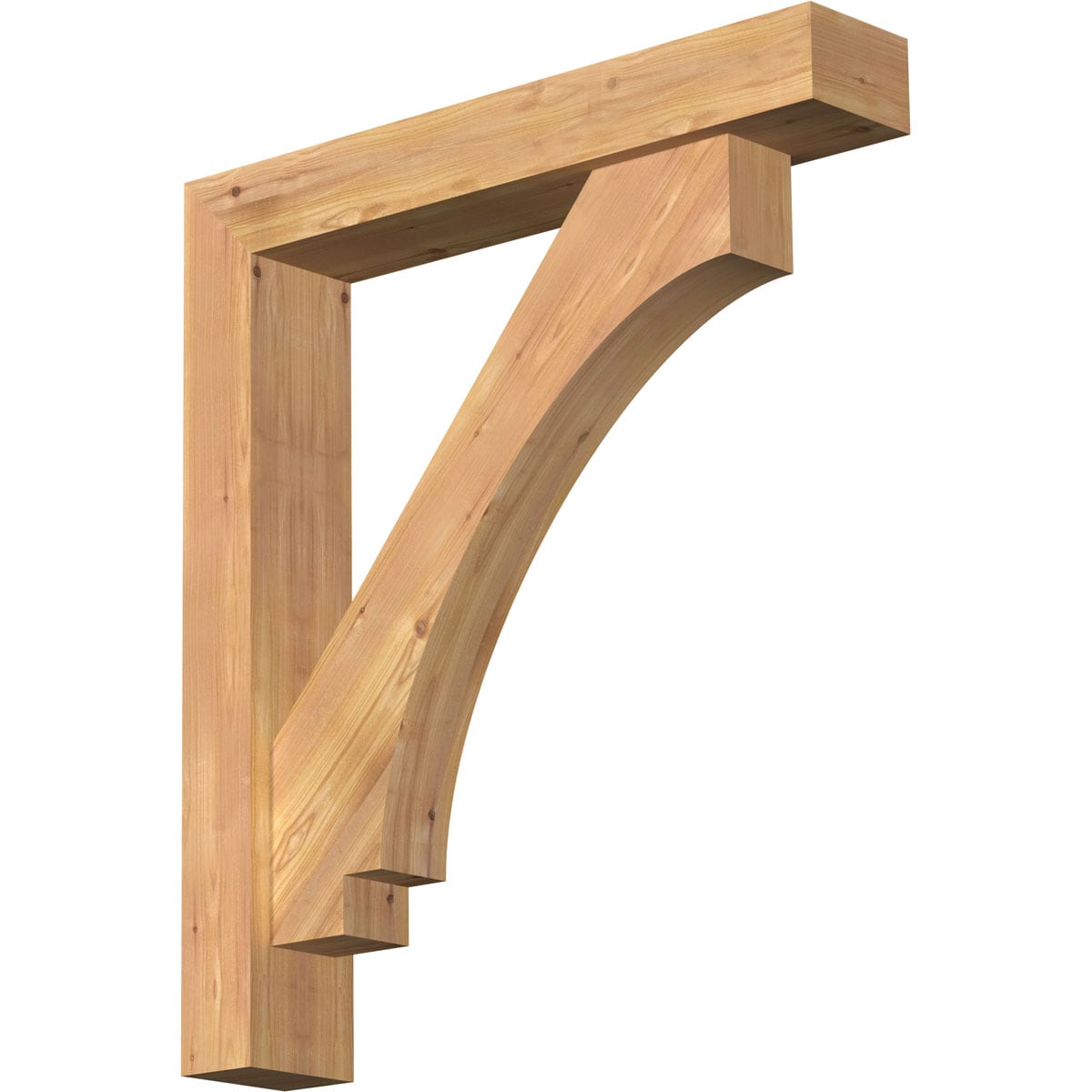 Ekena Millwork 1462756 Imperial Block Smooth Bracket with Offset Brace Western Red Cedar Wood Standard Bracket