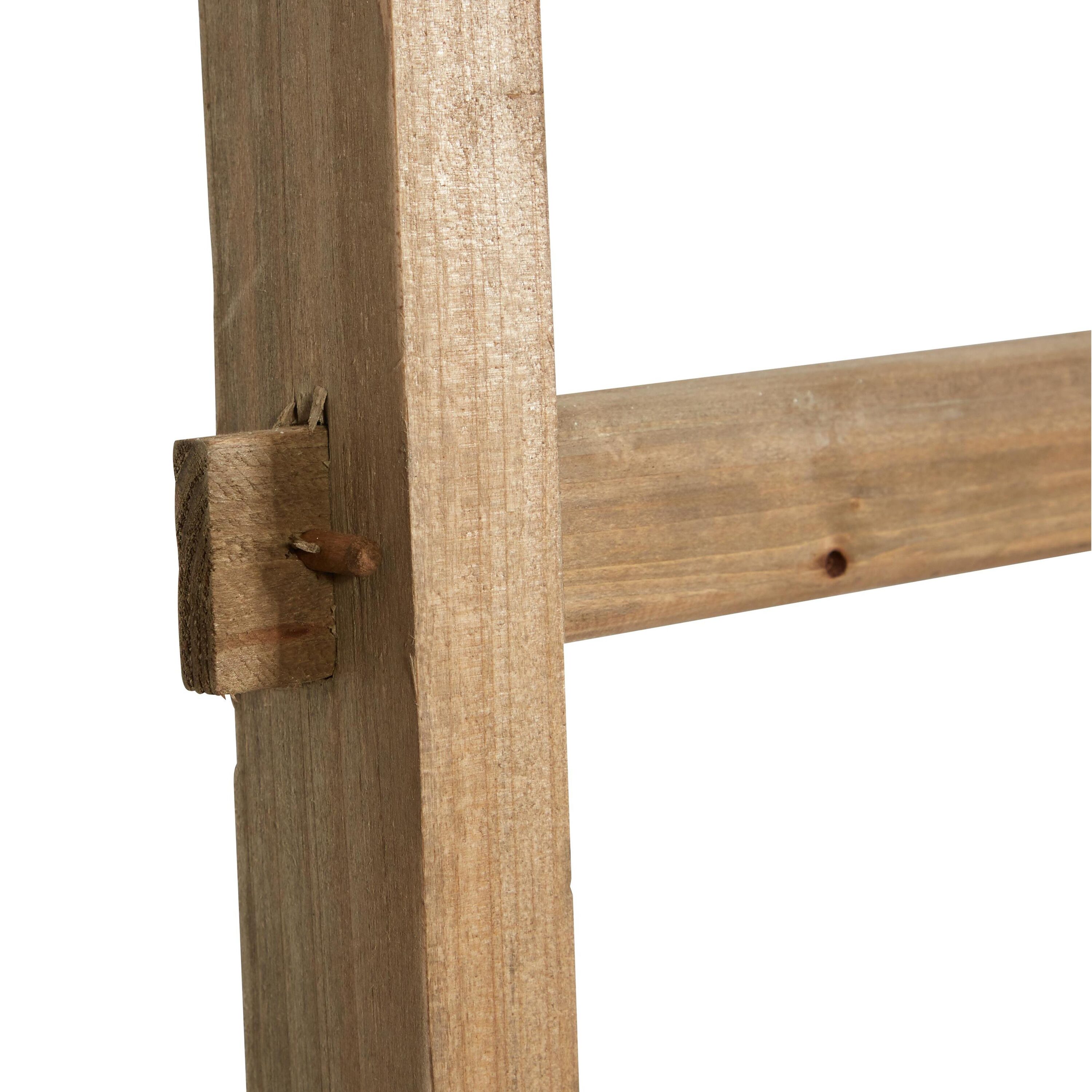Modern Rustic Wood 73" Blanket Ladder with White Accents