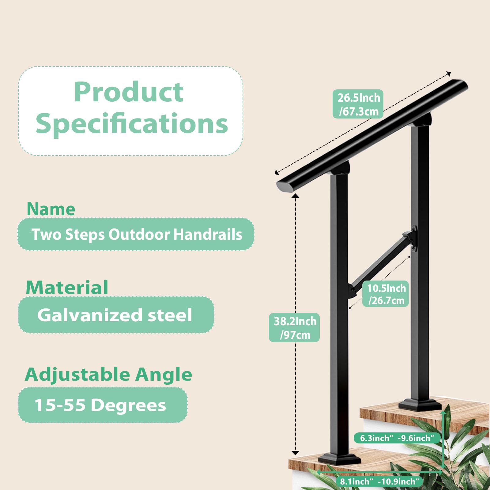Etokfoks Arti Life Hand Rails for Outdoor Steps Railings for Outdoor ...