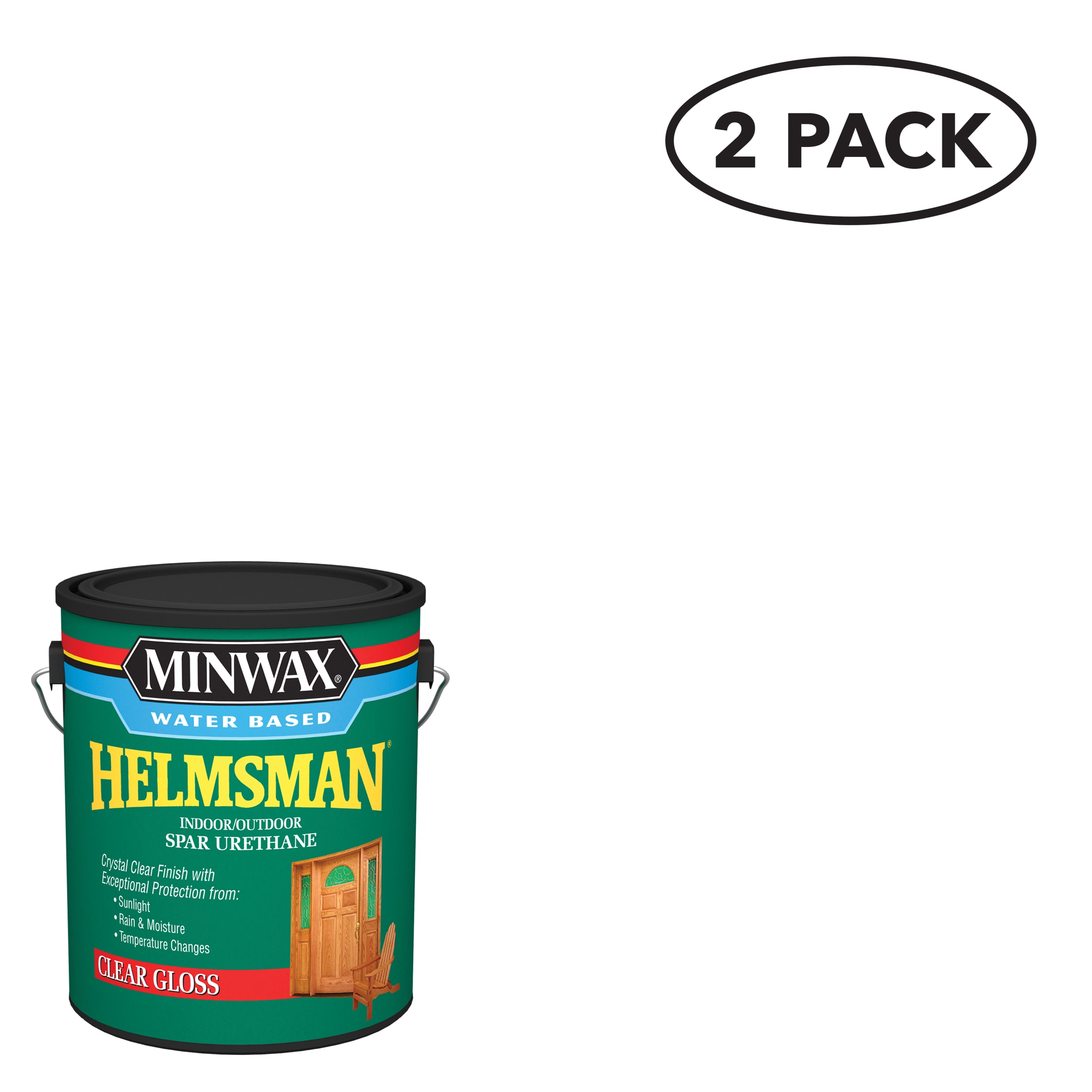 Minwax 710500000SOS Helmsman 2 -Pack Water-based Clear Transparent Gloss Interior Stain ( 1-gallon )