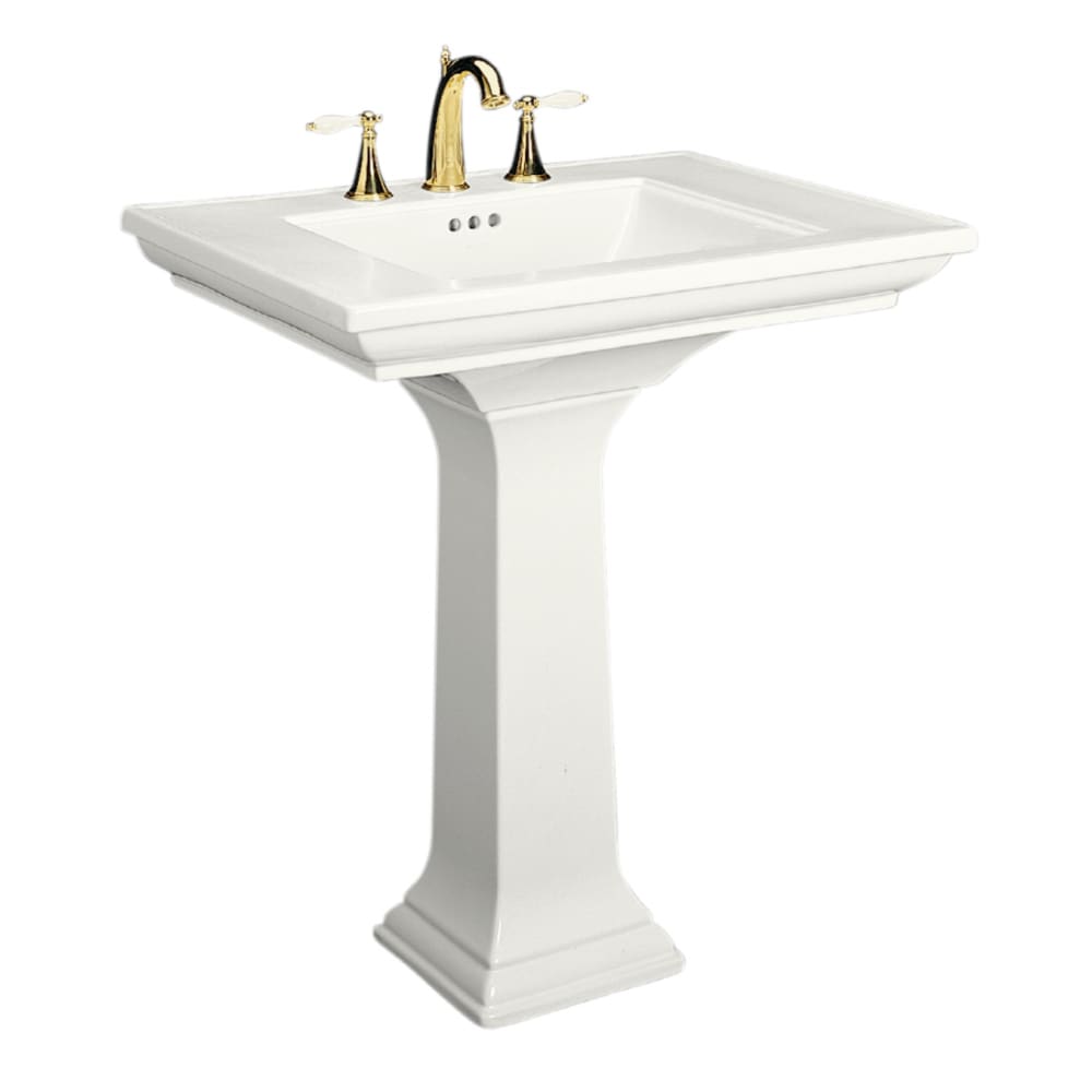 KOHLER Memoirs White Fire Clay Traditional Pedestal Sink Combo (21.75-in x  30-in x 34.75-in) in the Pedestal Sinks department at