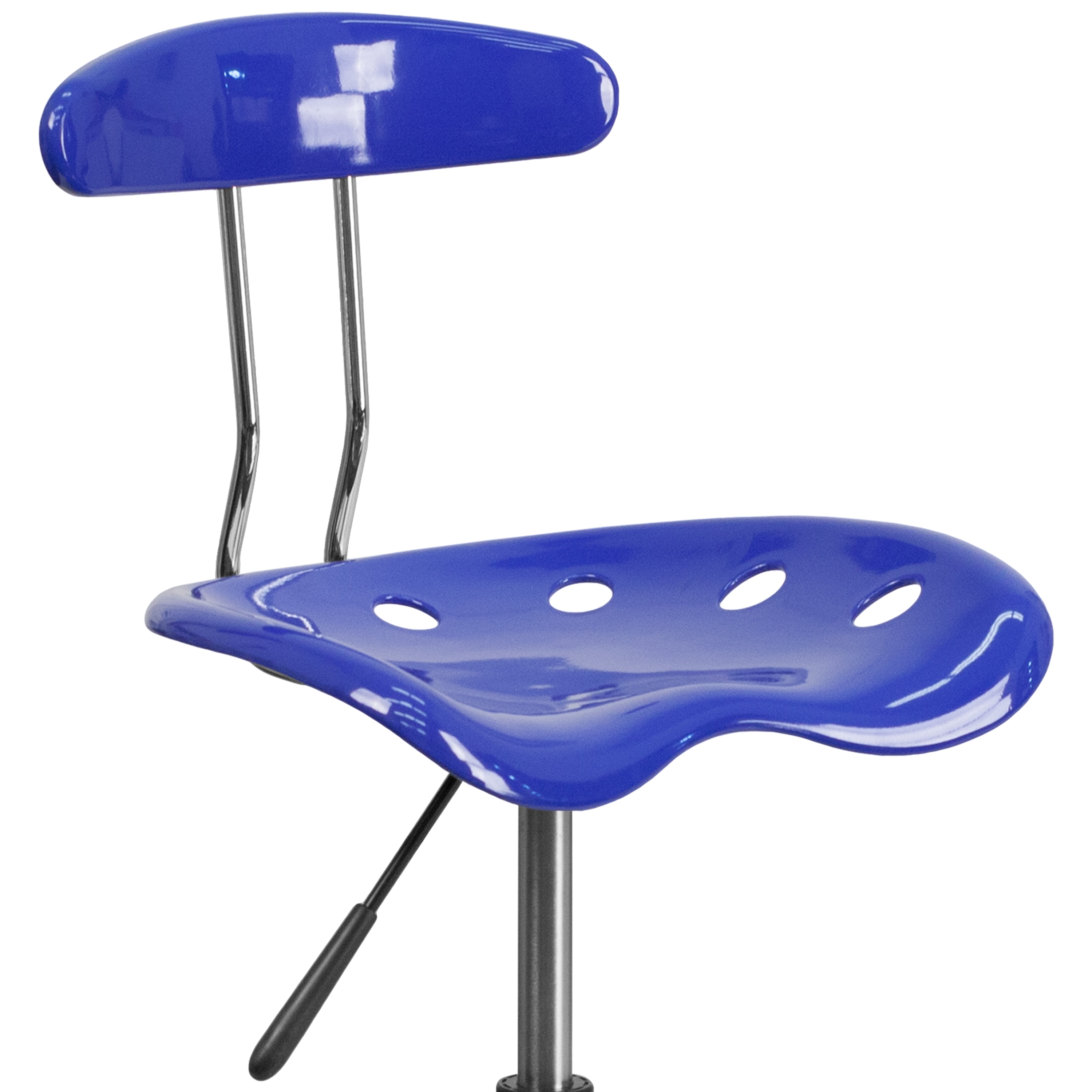 Nautical Blue Adjustable Swivel Metal and Acrylic Drafting Stool