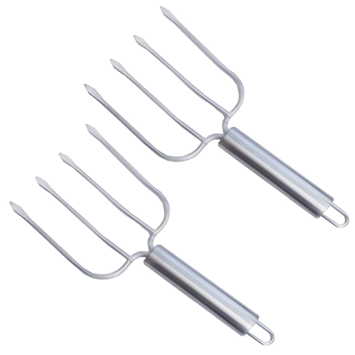 Aoibox  Stainless Steel Turkey Lifter Fork Set of 2 with Four Needle Design for Poultry Carving Roasting BBQ