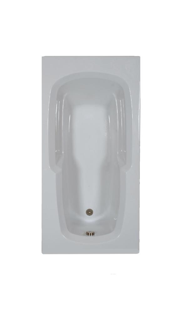 WaterTECH S6036 WHITE Designer 36-in x 60-in White Acrylic Drop-In Soaking Bathtub (Reversible Drain)