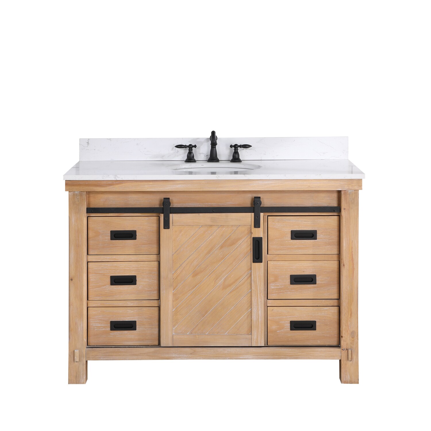 Vinnova Cortes 48-in Weathered Pine Undermount Single Sink Bathroom ...