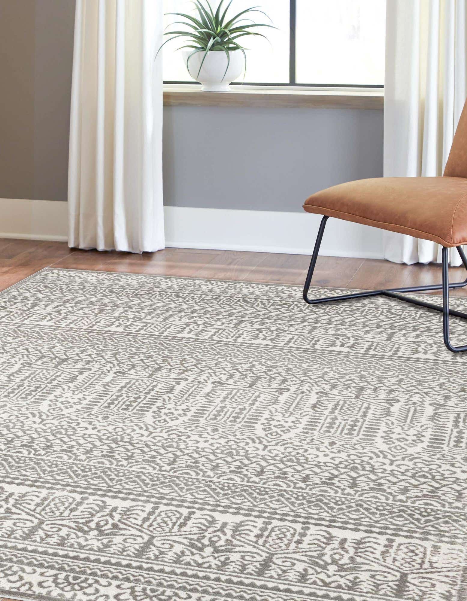 Unique Loom 3186917 Jill Zarin Uptown 2 x 3 (ft) Loomed Polypropylene Gray Rectangular Indoor Geometric Bohemian/Eclectic Area rug