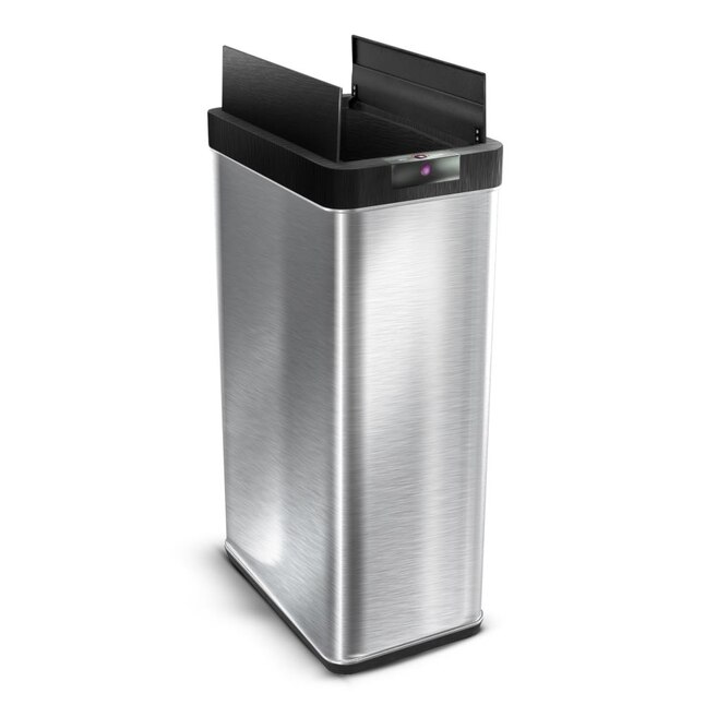Home Zone Living 68-Liter Silver Steel Touchless Kitchen Trash Can