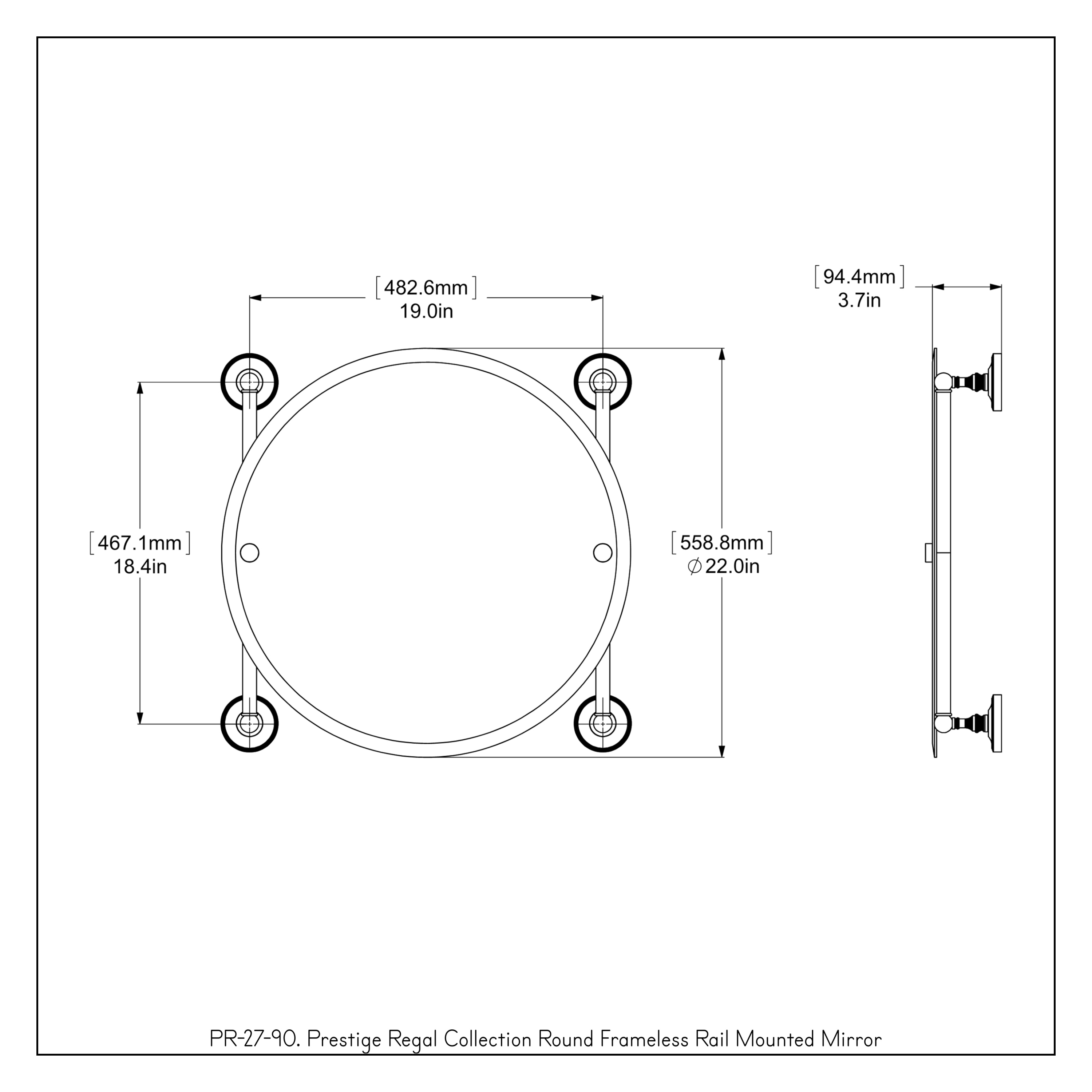 Allied Brass Prestige Regal 22-in x 22-in Frameless Round Bathroom ...