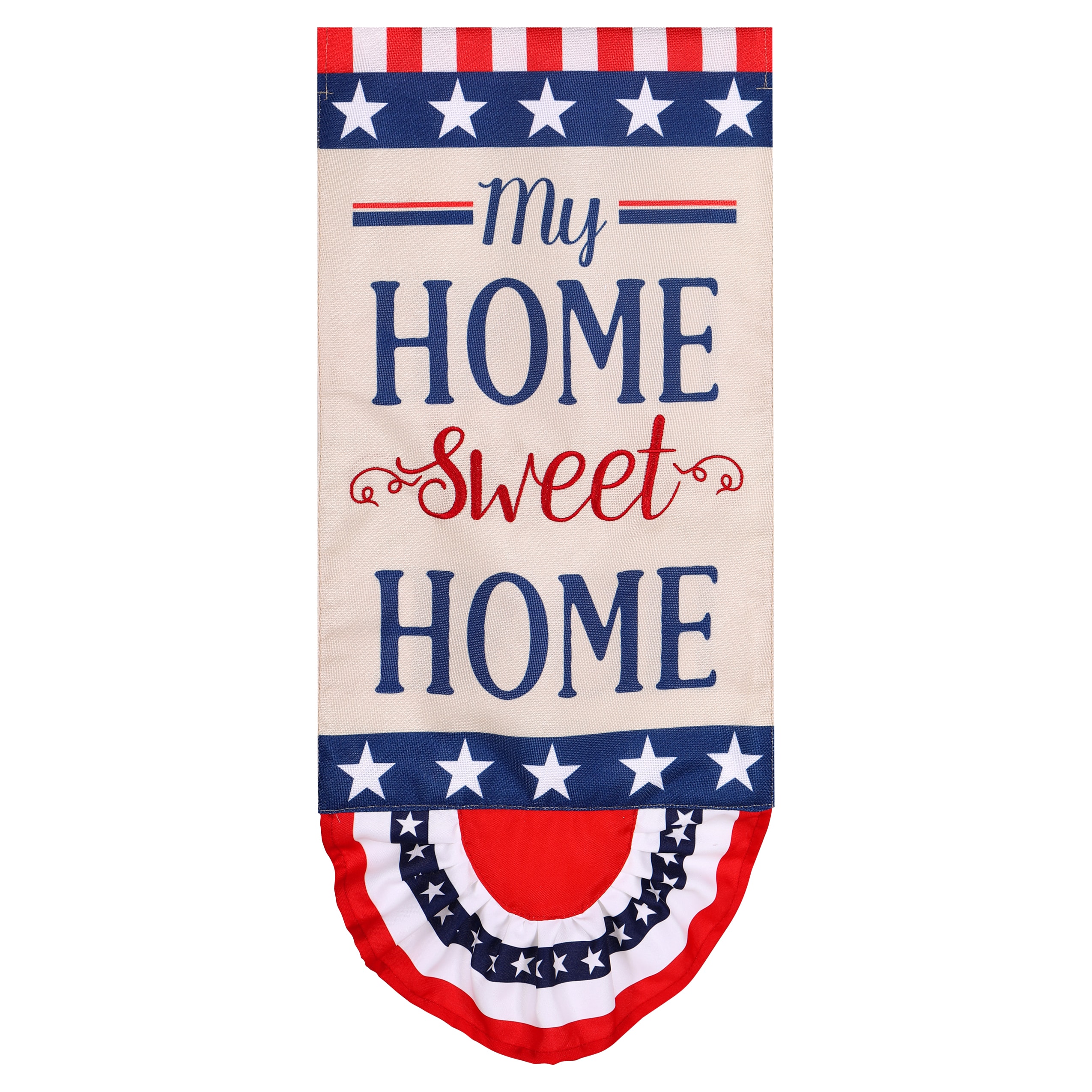 Style Selections ZLW14L9893 1.04-ft W x 2.33-ft H Patriotic Embroidered Flag