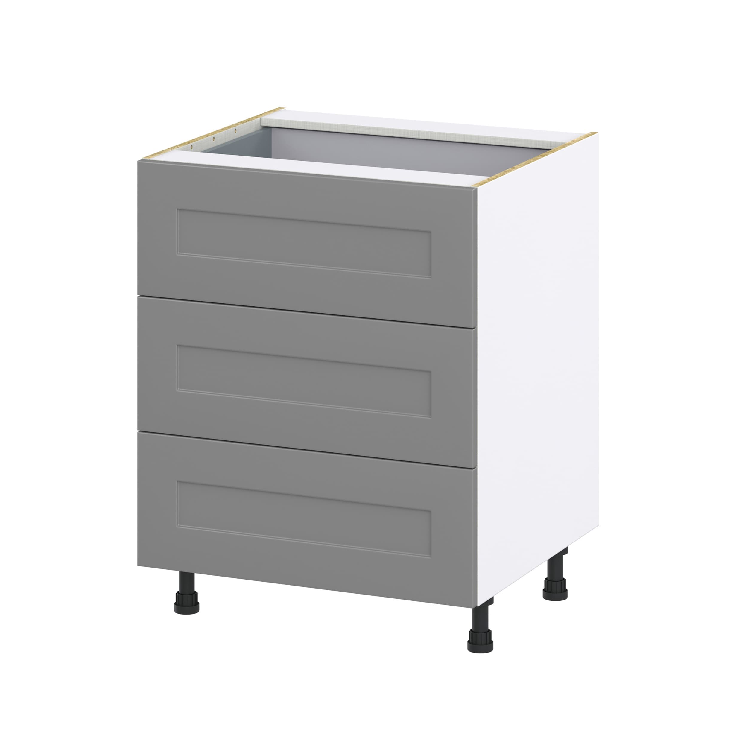 Hugo&Borg Beaumont 27-in W x 34.5-in H x 24-in D Slate Gray 2-Drawers Base Fully Assembled Cabinet (Recessed Panel Shaker Style)