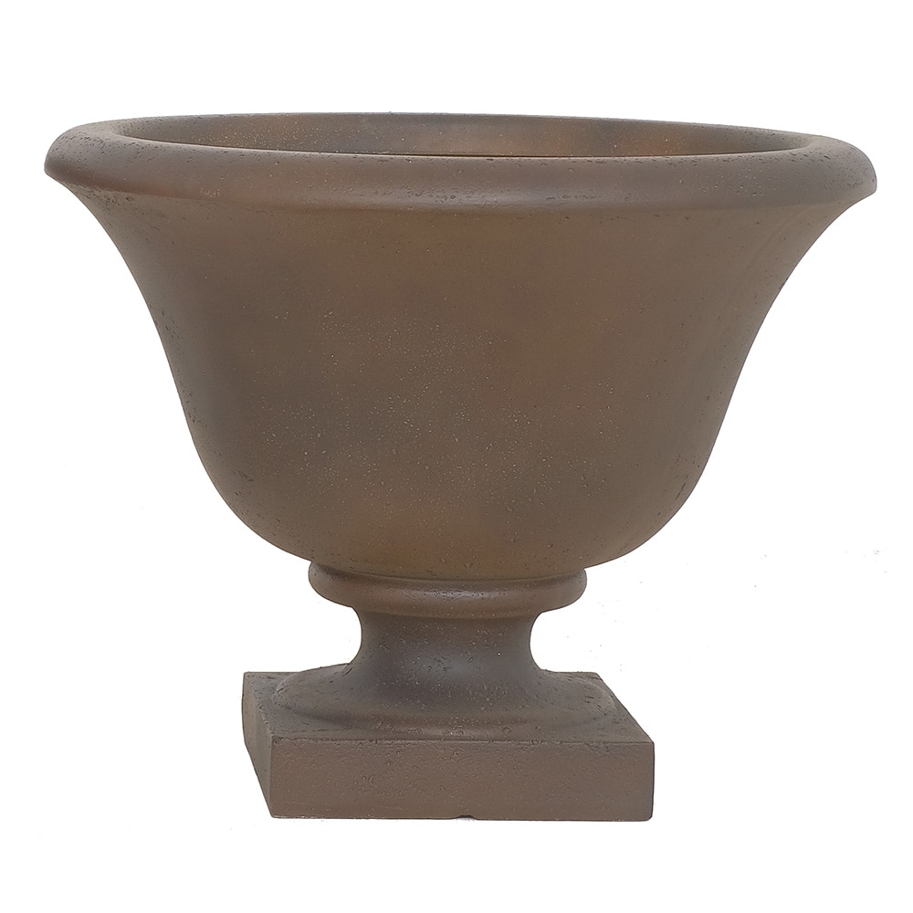 allen + roth PF9681 Urn 14.5-in W Medium Brown Stone Indoor/Outdoor Planter