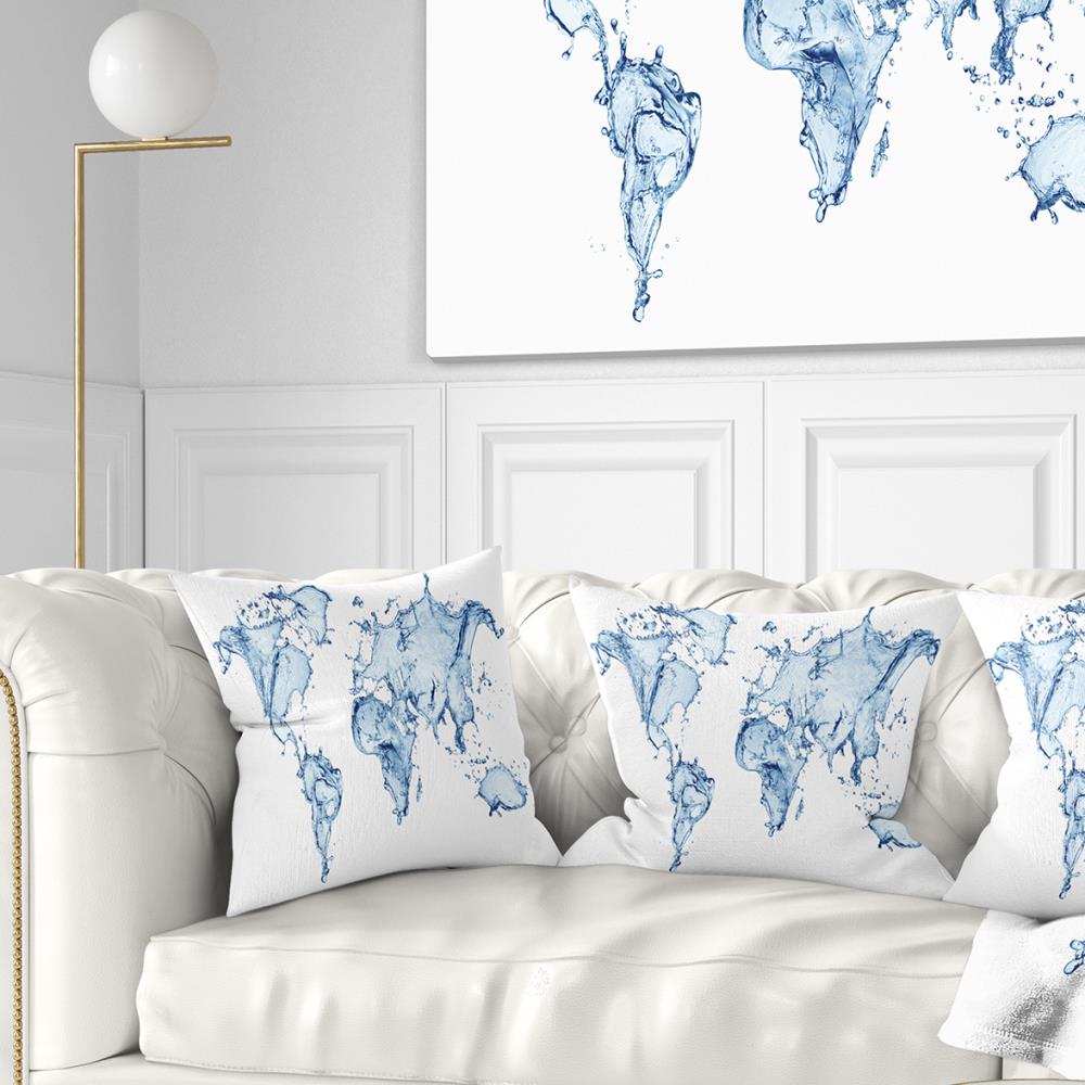 Designart CU8420-18-18 18-in x 18-in Blue Indoor Decorative Pillow