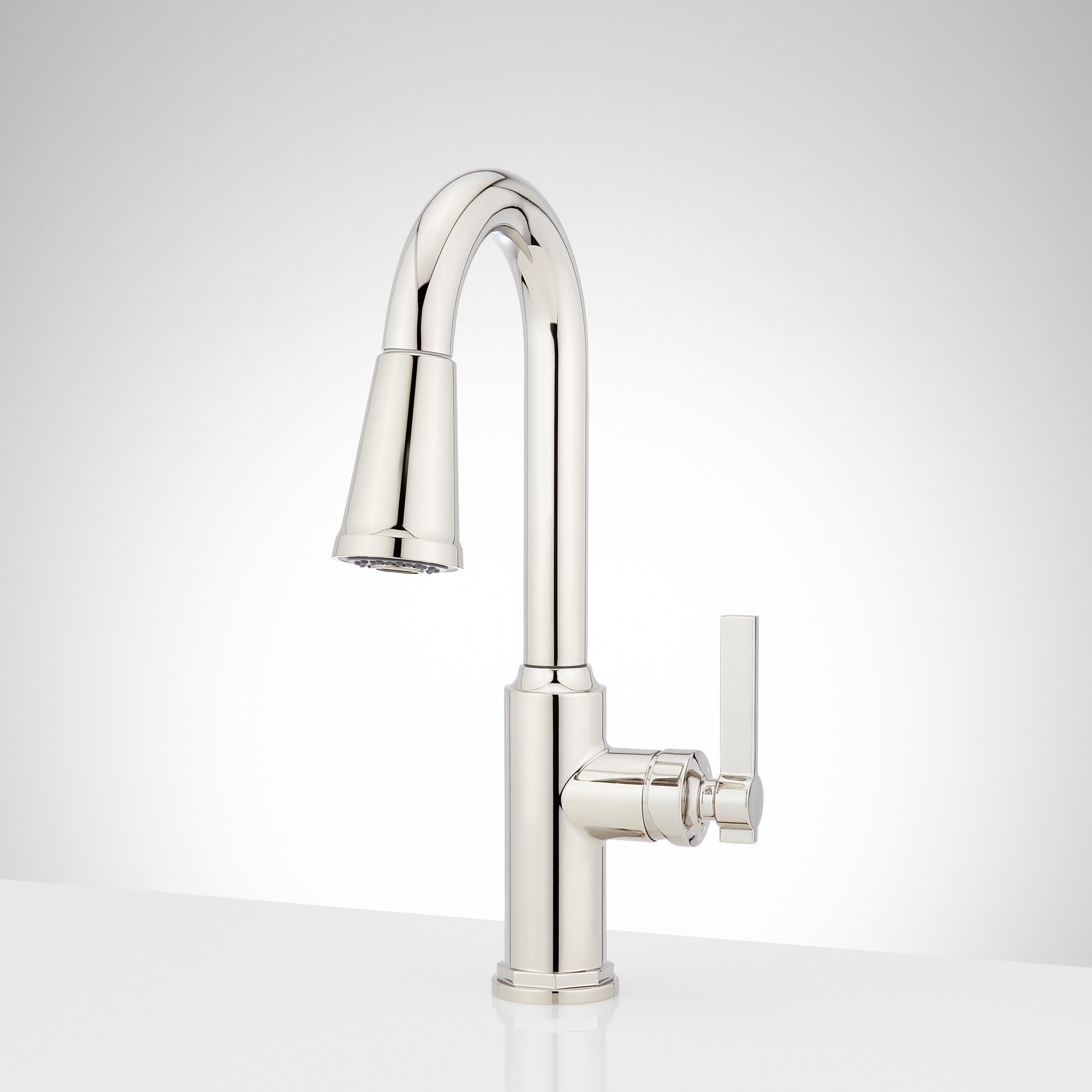 Signature Hardware Greyfield Single-Hole Pull-Down Bar Faucet ...