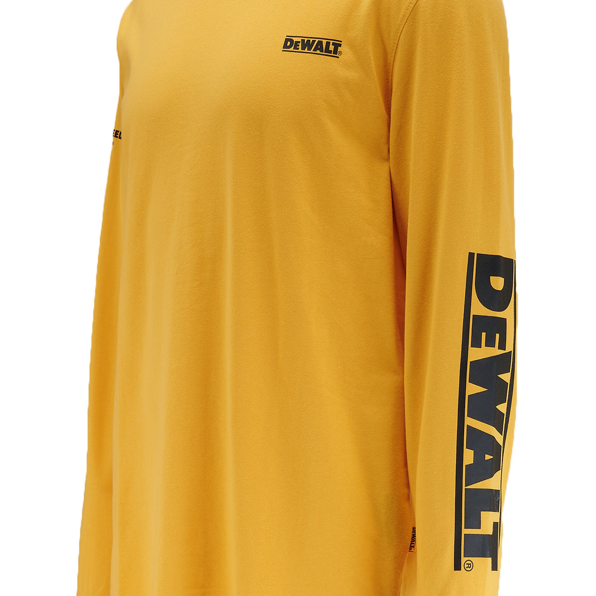 DEWALT Men's Yellow Poplin Long Sleeve Solid T-shirt (Large