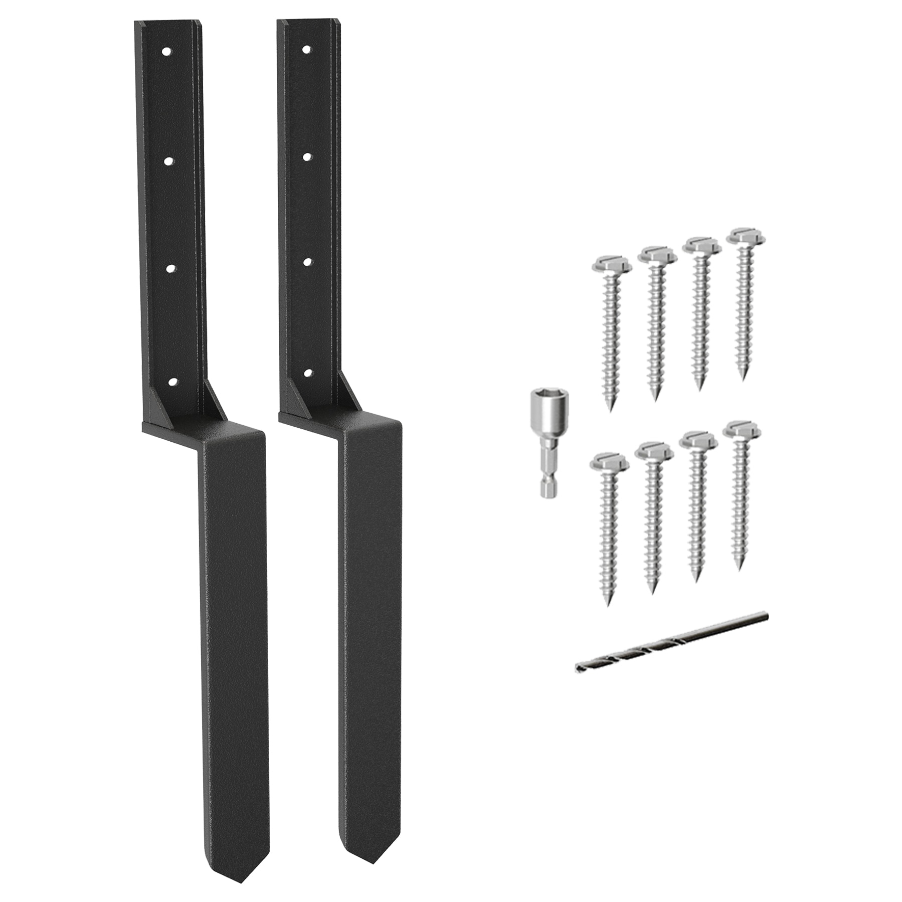 Aoile Fence Post Anchor Ground Spike Heavy Duty S275J2 Steel Post Support Stakes for Repairing Tilting Wooden Fence Mailbox Pergola 2 Pack Black