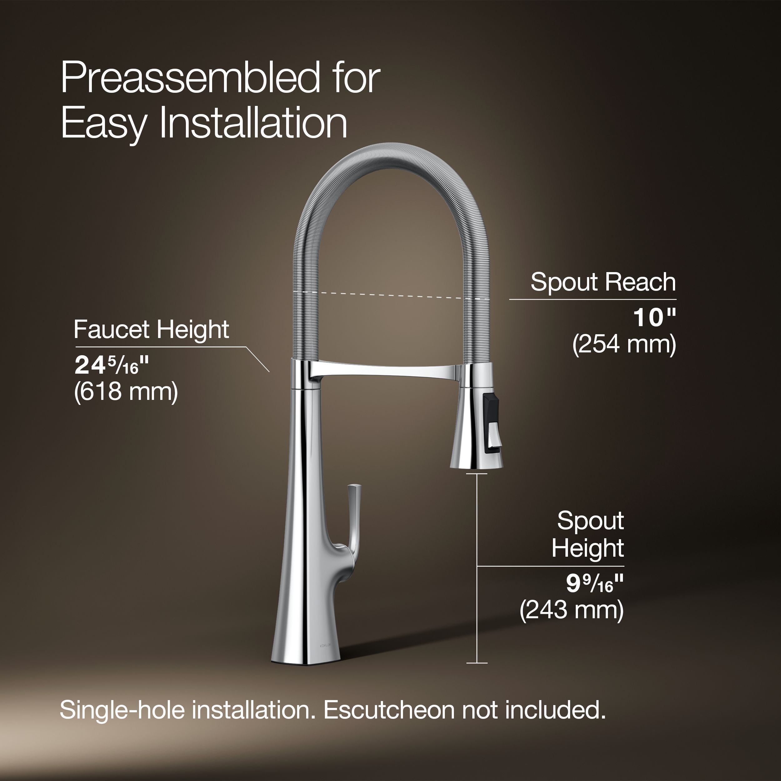 KOHLER 22060-CP Kitchen-Faucets - View #3