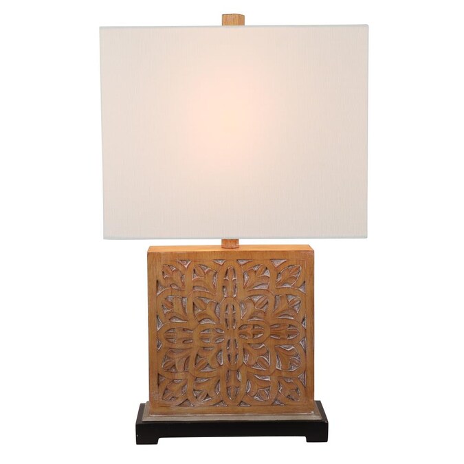 Cullen Geo Carved Square Resin Table Lamp, Victorian Lamp Shades For Table Lamps