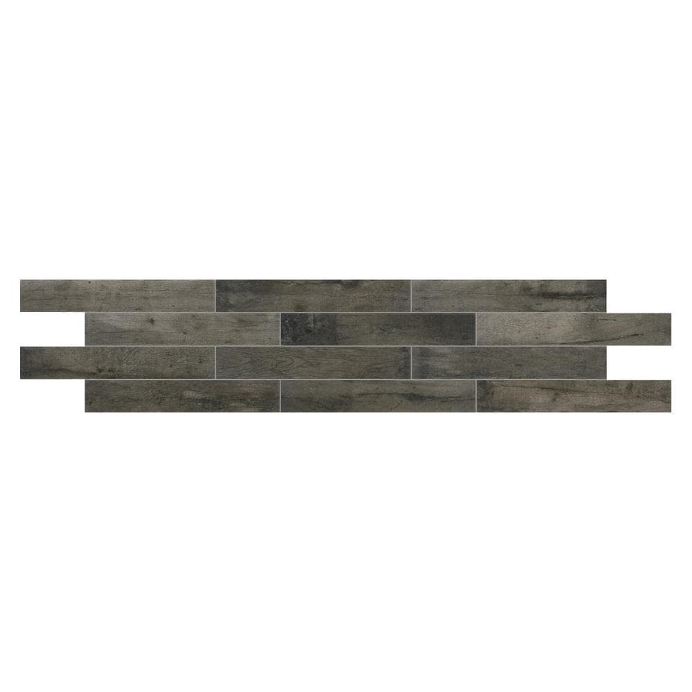 American Olean HB04636S1PR Historic Bridge Old Forge 6-in x 36-in Glazed Porcelain Wood Look Floor Wall Tile (13.05-sq. ft/ Carton)
