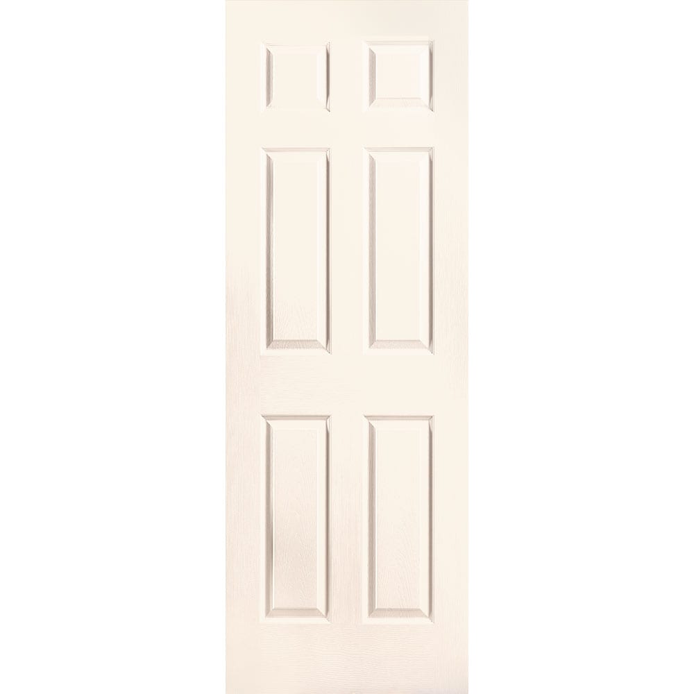 Masonite 1316838 Traditional 28-in x 80-in Moonglow 6-panel Textured Solid core Prefinished Molded composite Slab Door