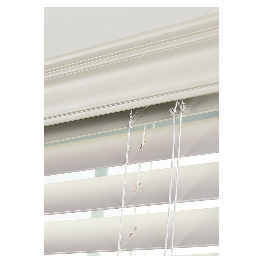 LEVOLOR Trim+Go 2-in Slat Width 35-in x 72-in Cordless White Faux Wood Room  Darkening Horizontal Blinds in the Blinds department at