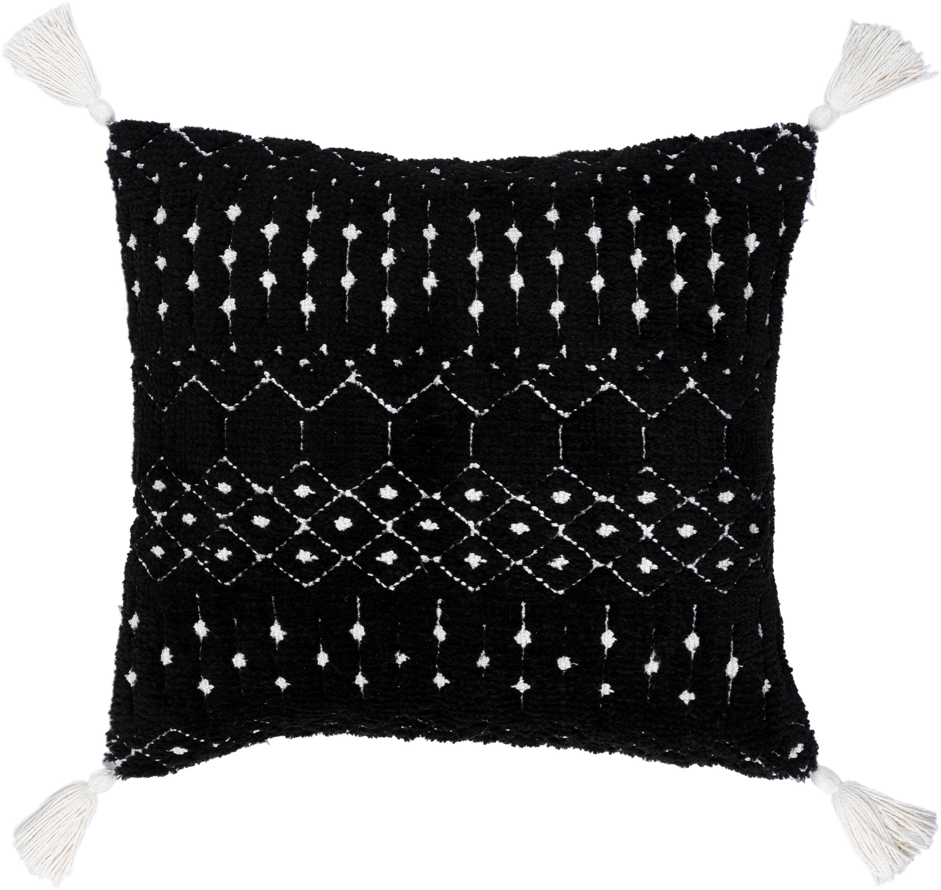Surya BRH008-2222D Braith 22-in x 22-in Black Square Indoor Decorative Pillow