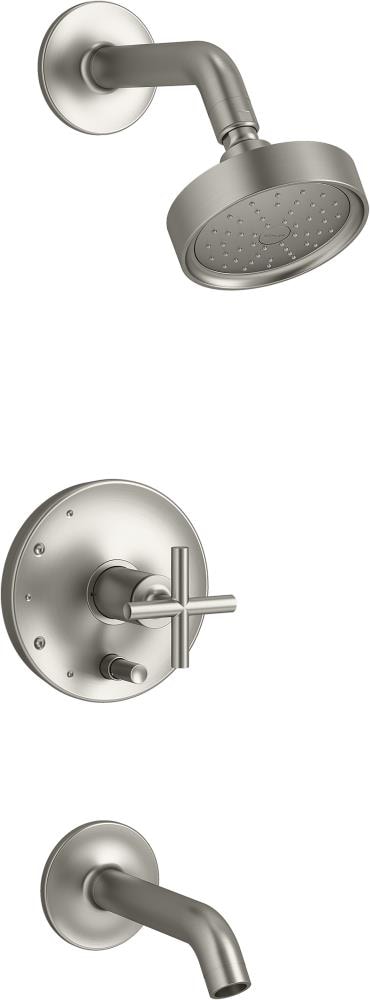 KOHLER K-T14420-3G-BN Purist Vibrant Brushed Nickel 1-handle Single function 4.875-Inches Round Bathtub and shower Faucet (Valve Not Included)