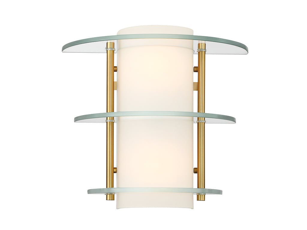 Savoy House 9-8606-2-322 Newell 2-Light Wall Sconce in Warm Brass 10.25-in W 2 -Light Antique Brass Mid-century Wall Sconce